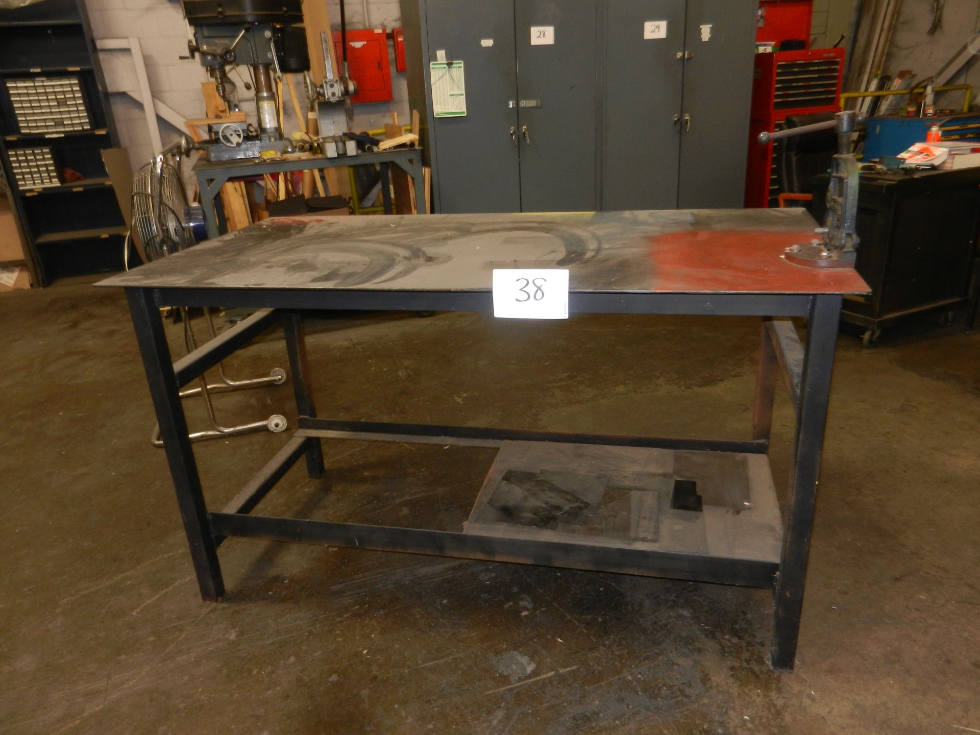 68x34x38 Metal Table with Brie Tool Works Pipe Clamp
