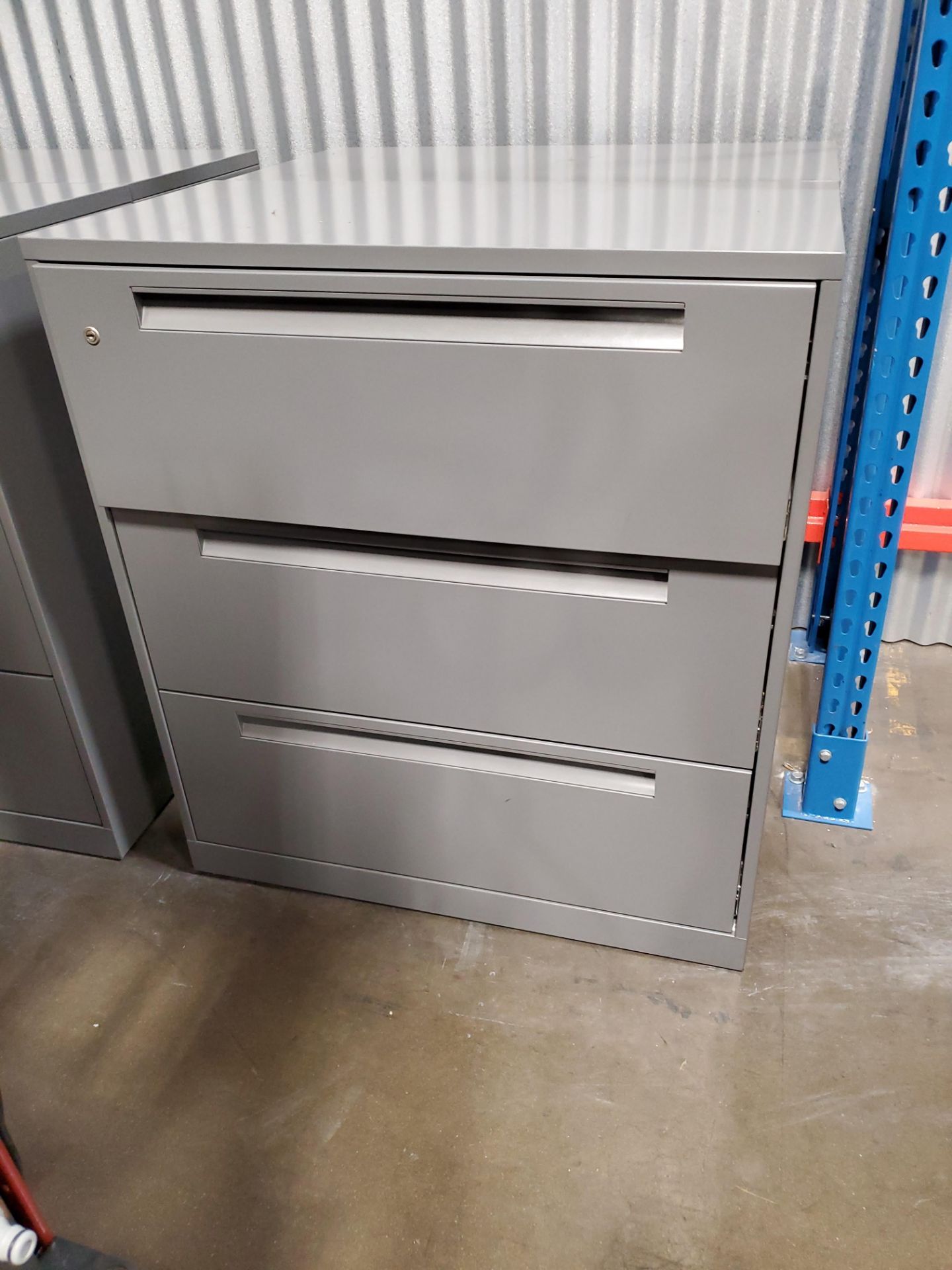 Grey 3 Drawer Lateral File Cabinet