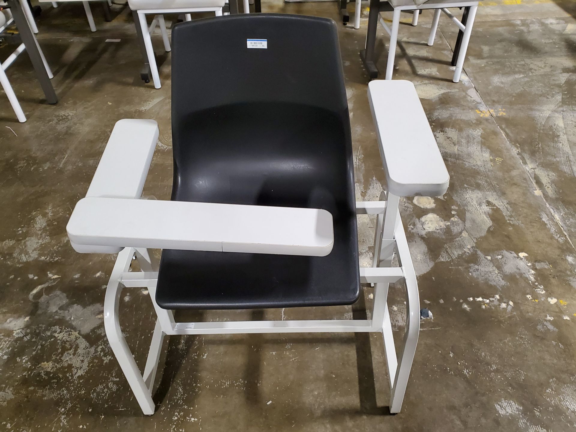 Black Plastic and Wood Phlebotomy Chair