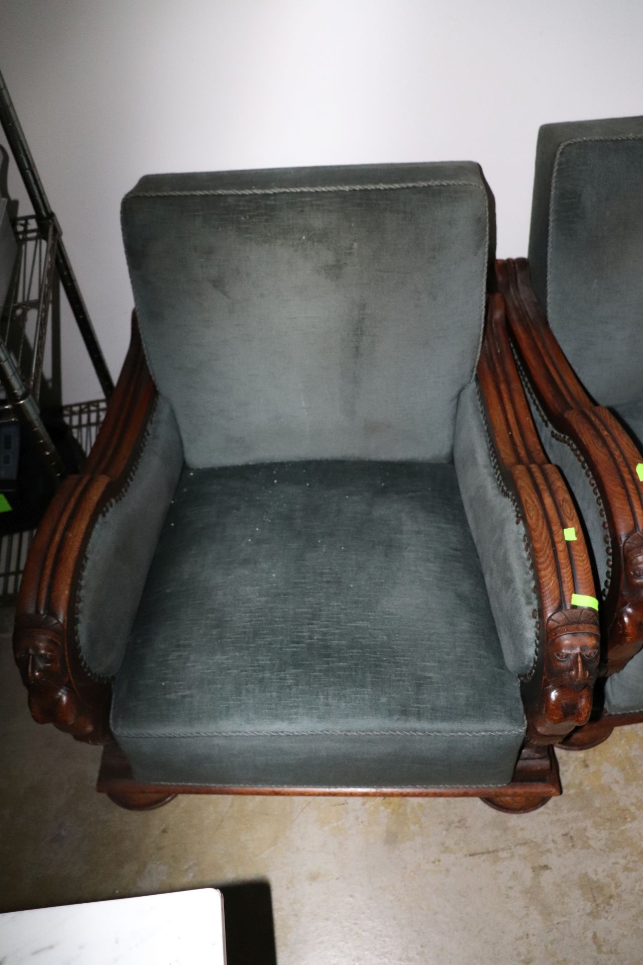 Carved wooden lounge chair