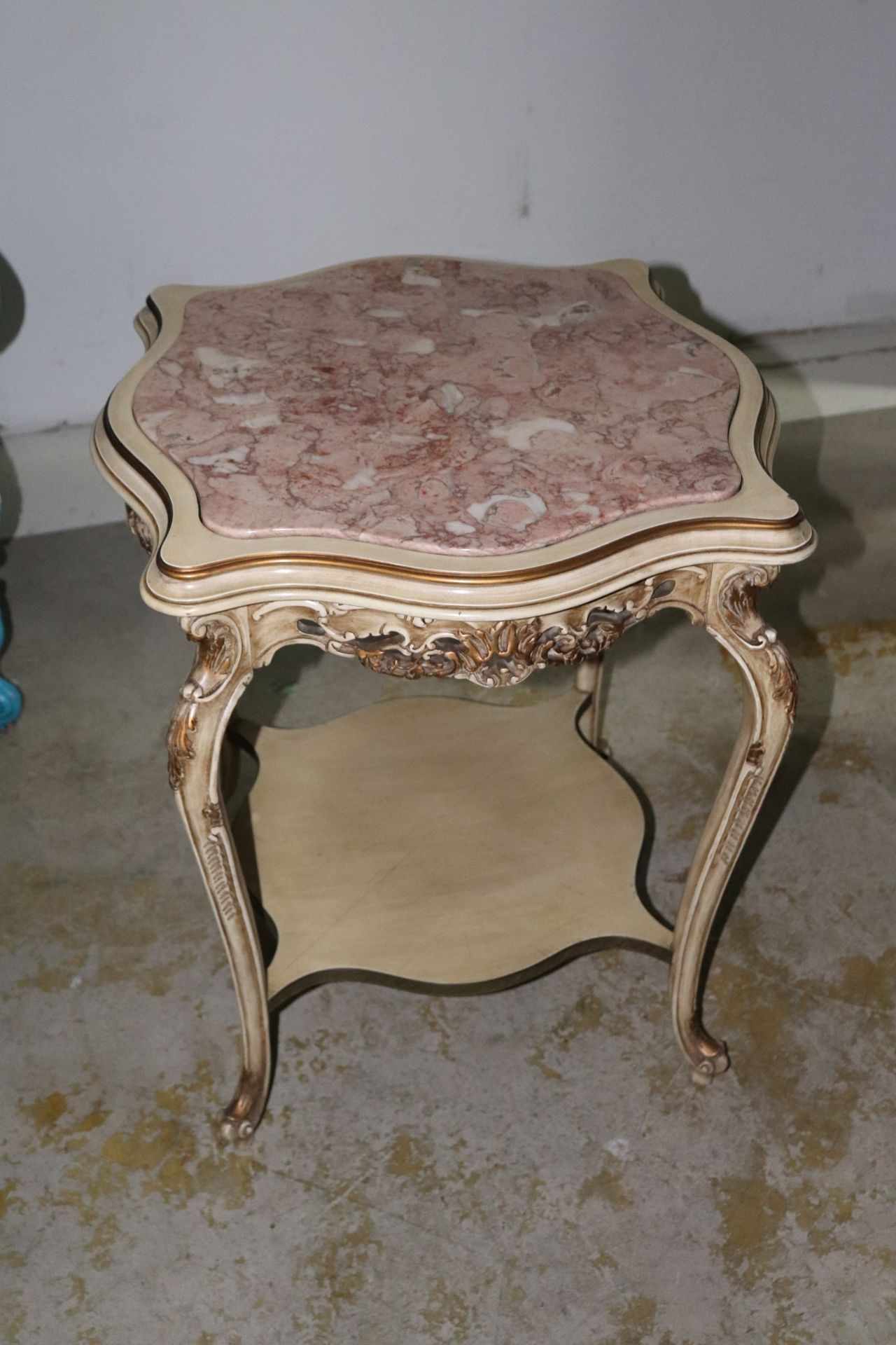 Marble top side table 29" tall