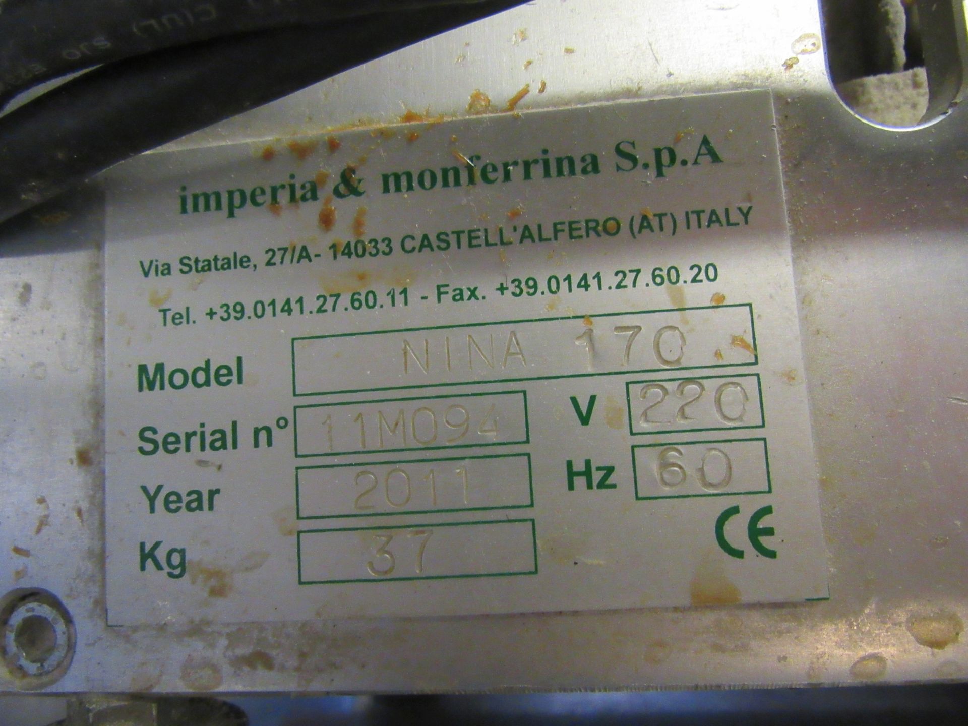 Imperia & Monferrina dough roller, model Nina 170, serial 11M094 - Image 2 of 2