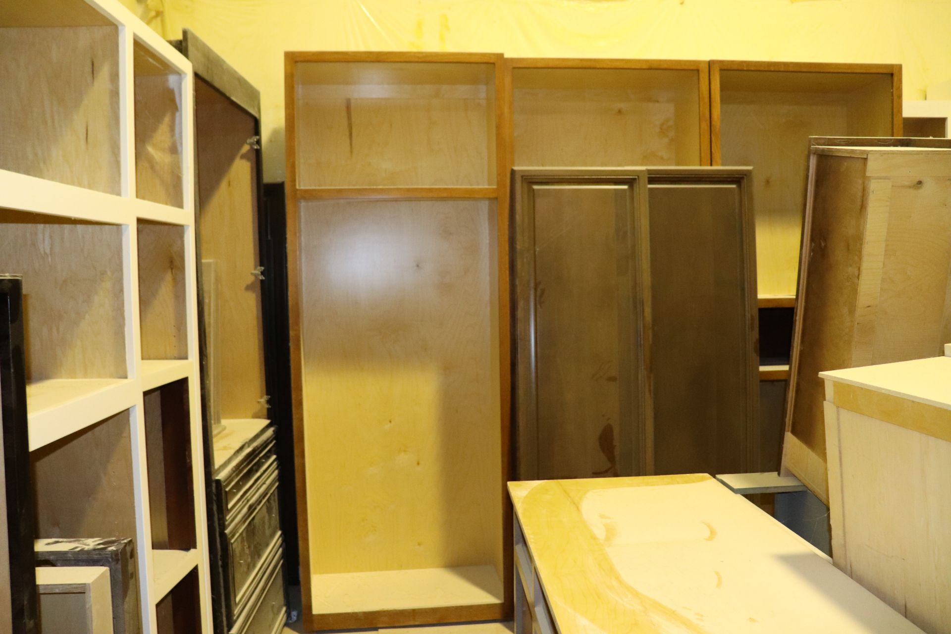 Contents of room: cabinets, hoods, work tables, trim, and bases - Image 11 of 27