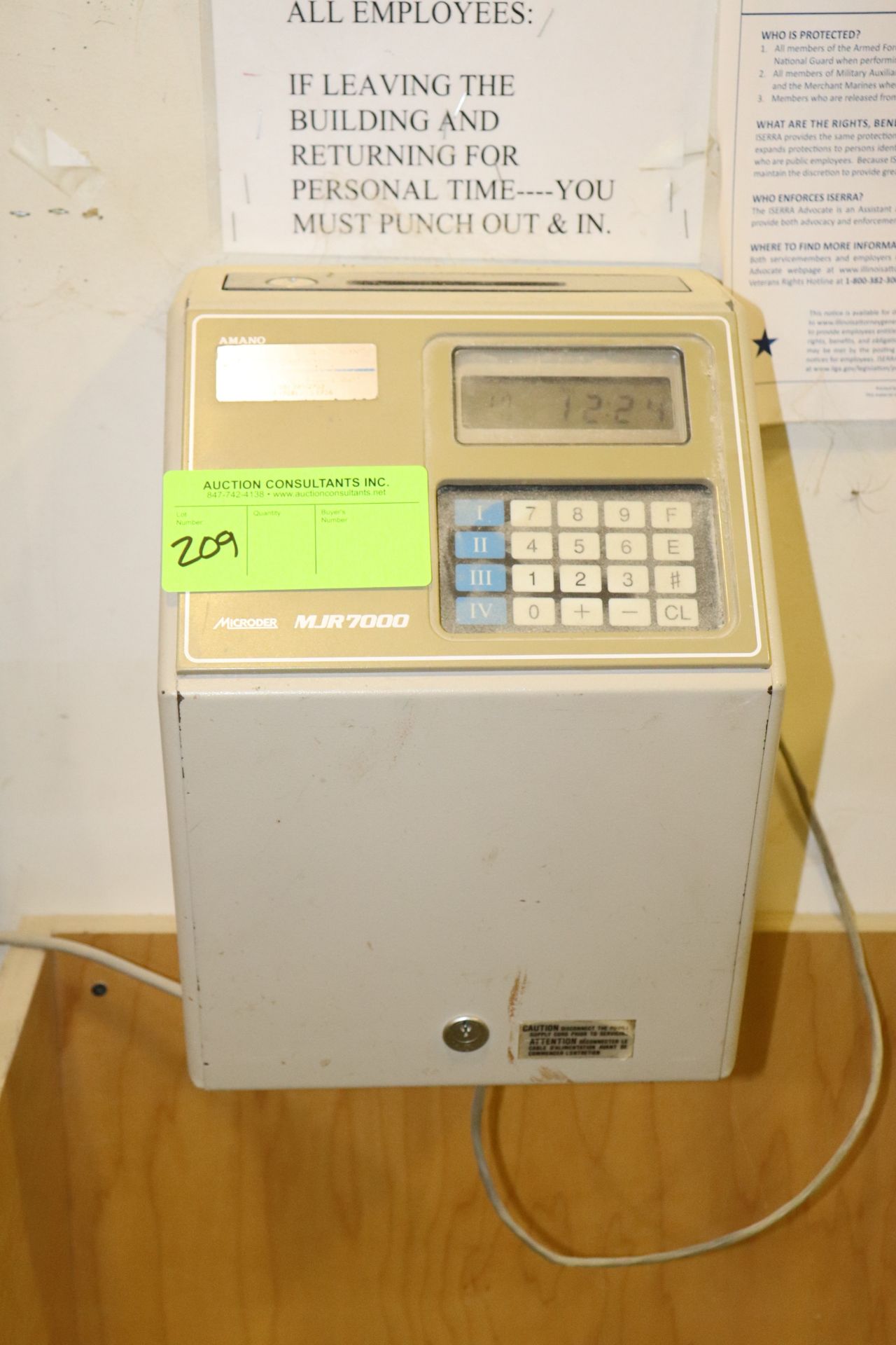 Amano microder MJR7000 time clock slot