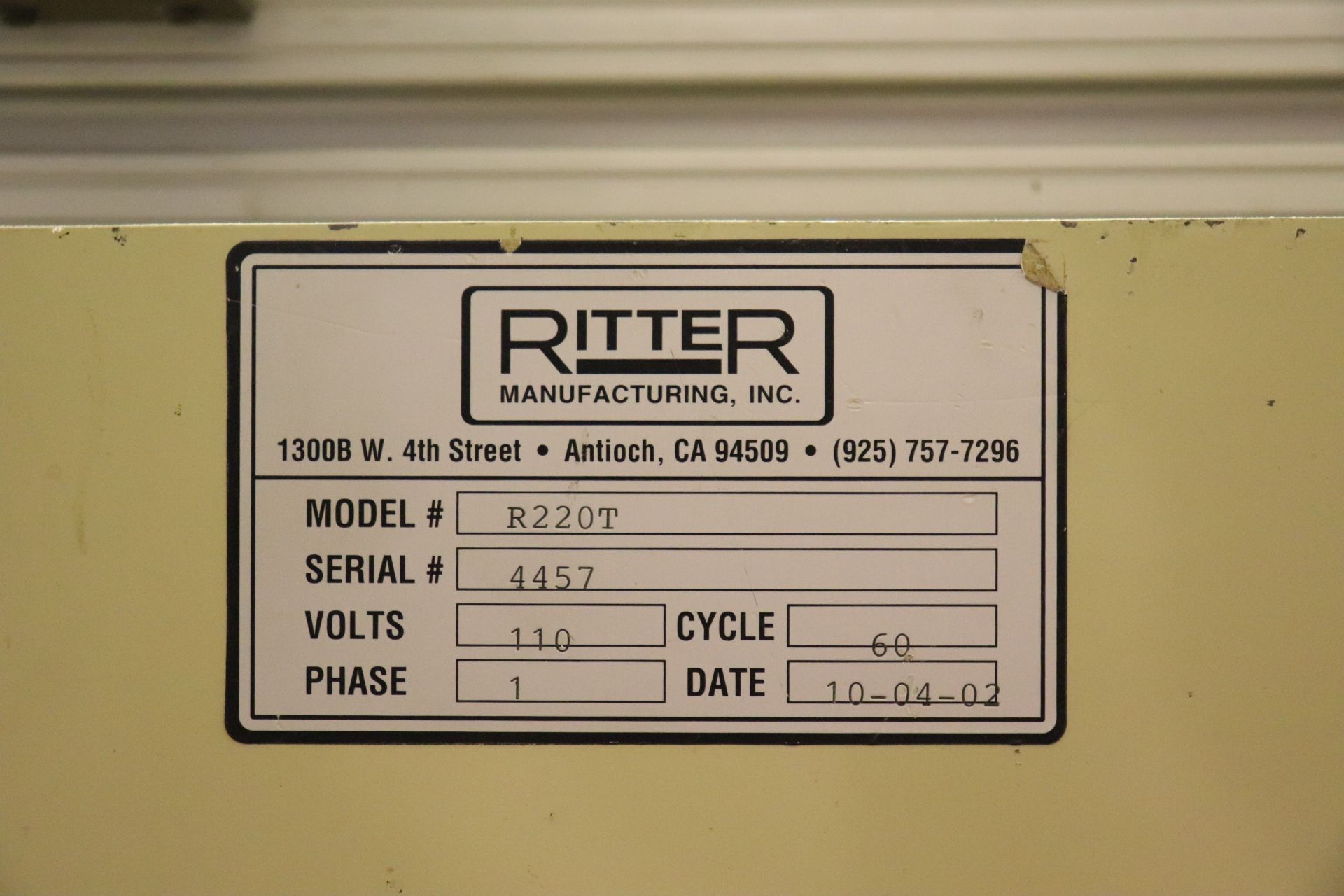 Ritter model R220T pocket hole machine - Image 3 of 3