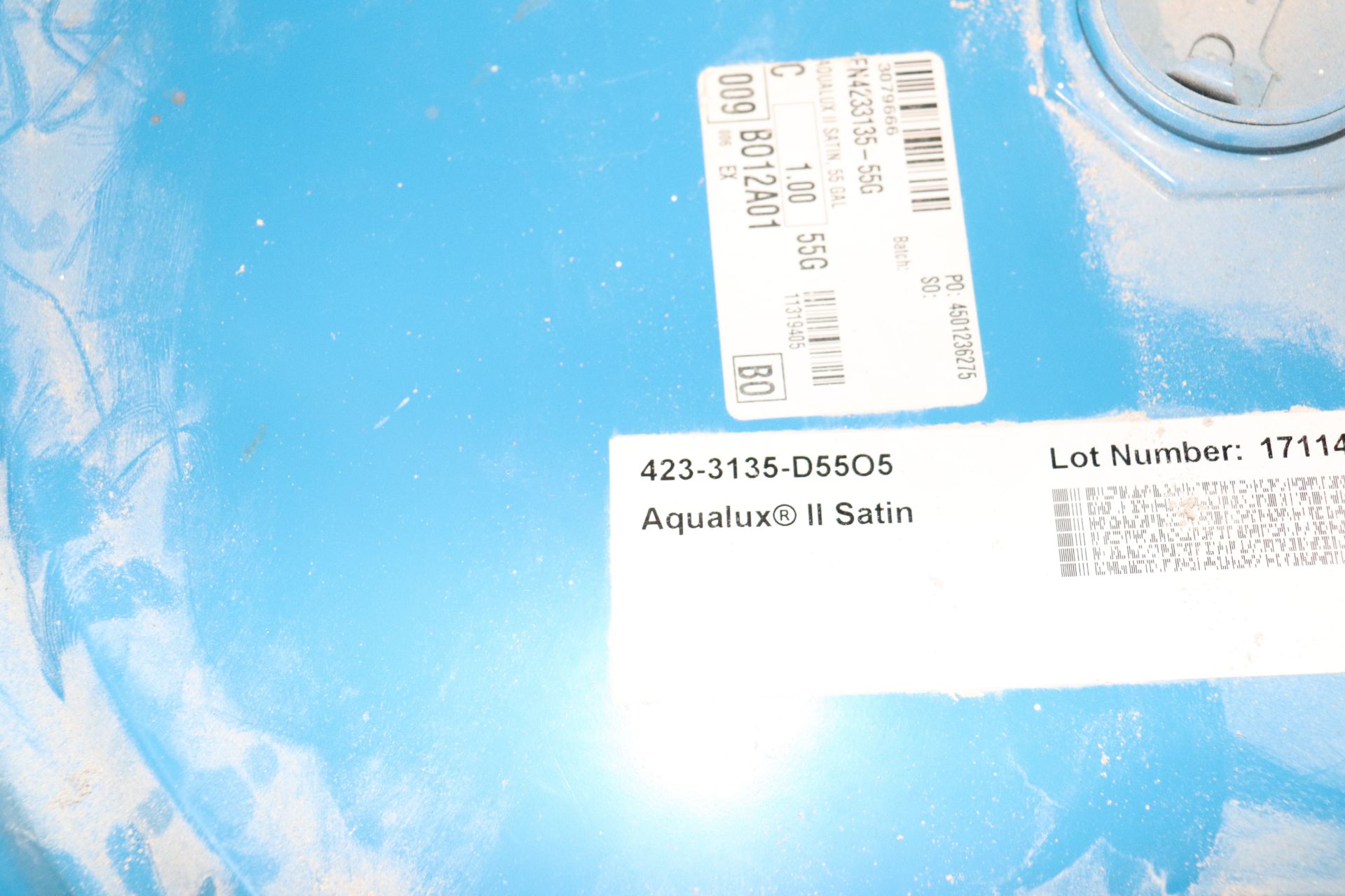 Two 55-gallon drums of WB stain base and 1 barrel of Aqualux Satin 2, sealed - Image 4 of 4
