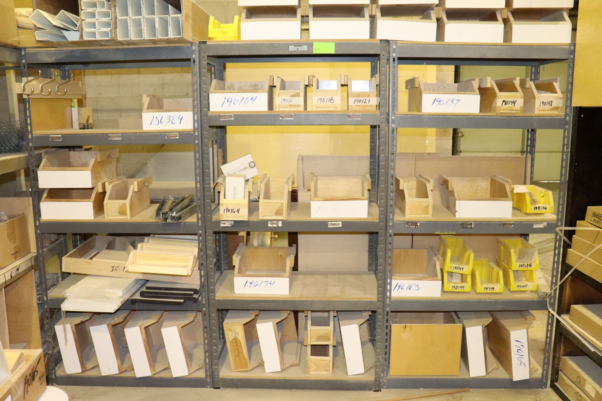 Three sections of shelving