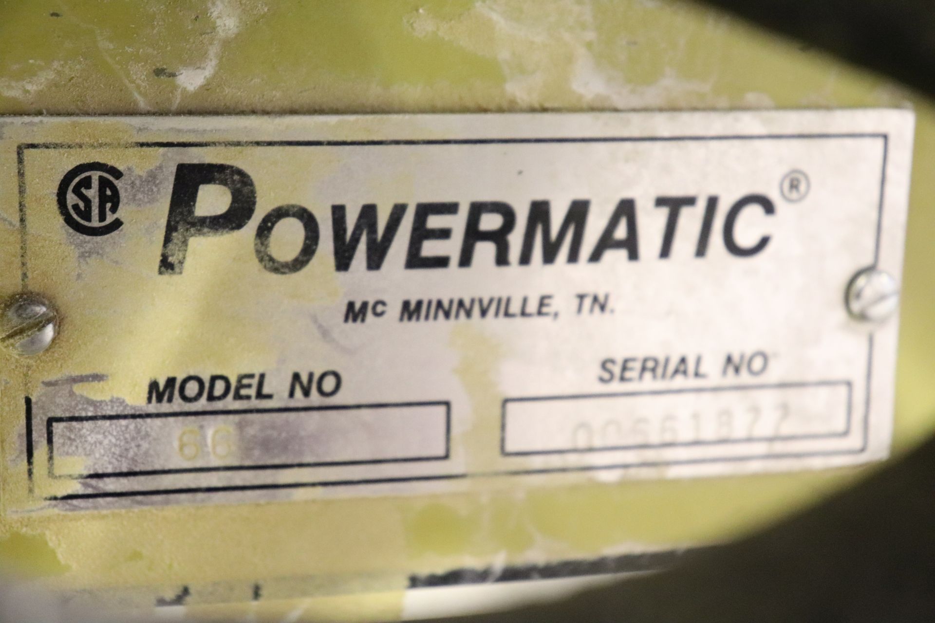 Powermatic arbor saw, model 55, serial #00661822 - Image 3 of 4