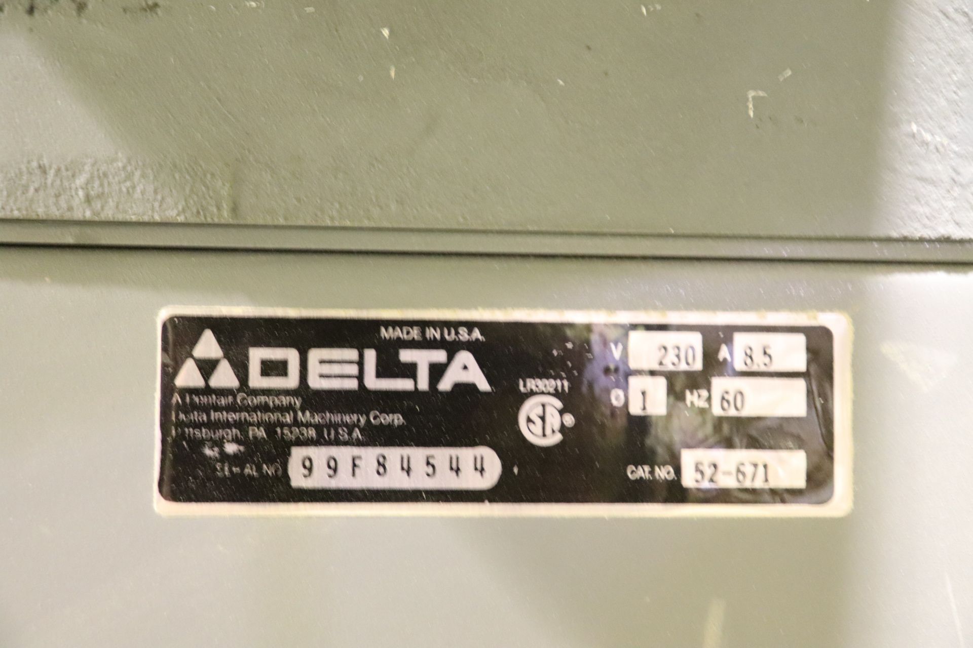 Delta DJ20 long bed 8" wood jointer, serial 99F84544 - Image 3 of 3