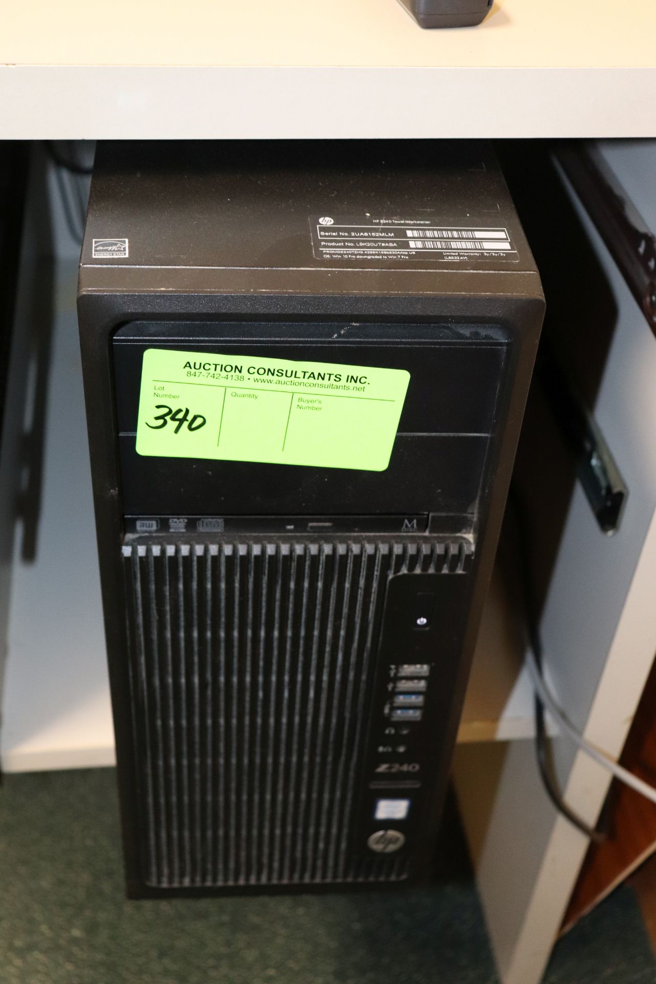 HP Z240 desktop computer with Intel Core i7 processor, product # L9K20UT#ABA with