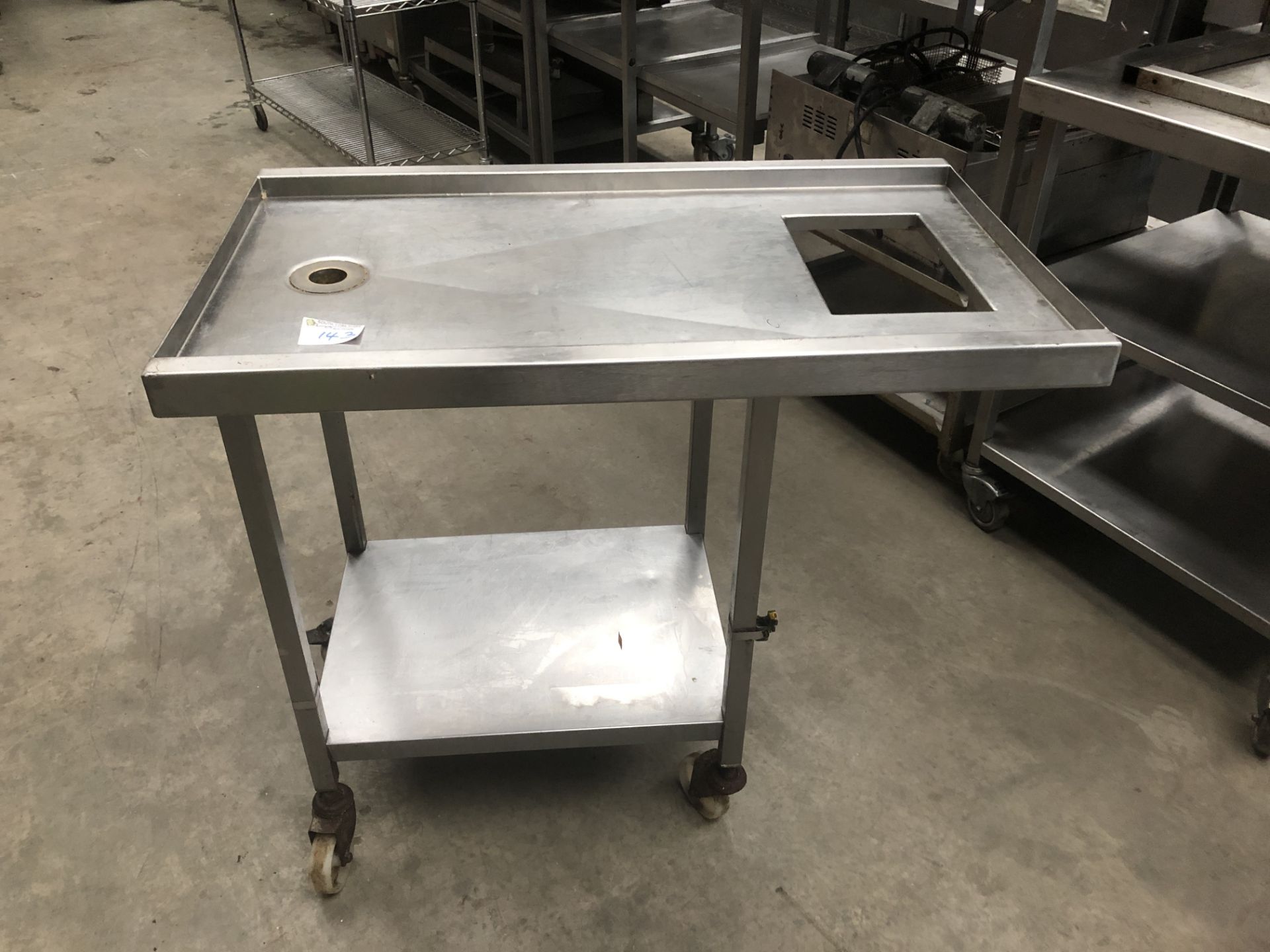 Stainless Steel Waste Table with Drain