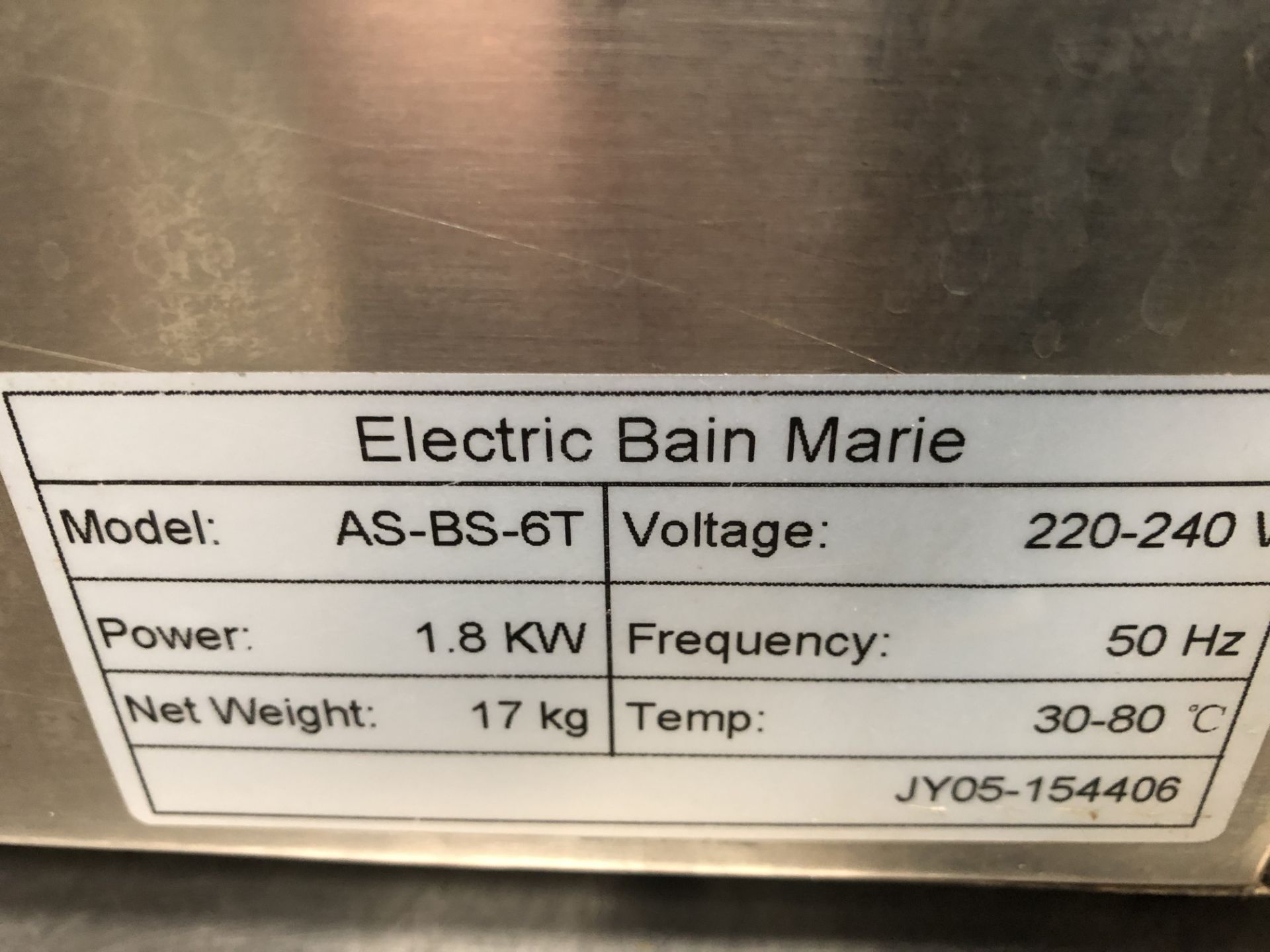 6 Pot Wet Well Bain Marie complete with 6 x 1/2 Size Pots and Lids - Image 4 of 5