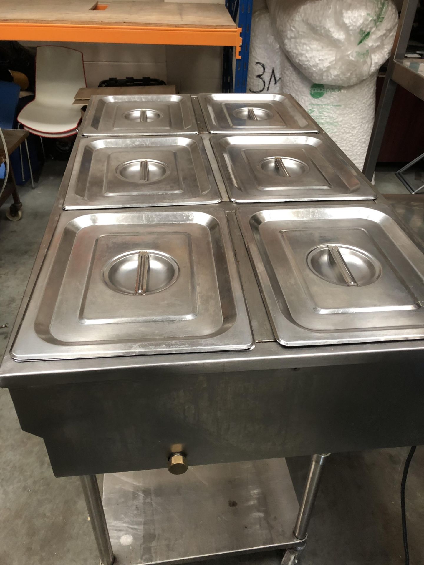 6 Pot Wet Well Bain Marie complete with 6 x 1/2 Size Pots and Lids - Image 2 of 5