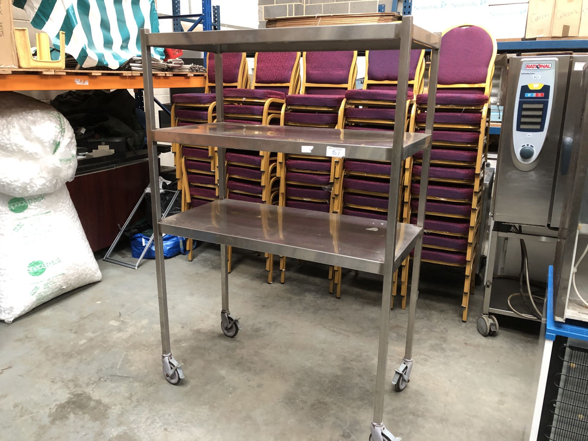 Stainless Steel 3 Tier Rack on Wheels - Image 2 of 2