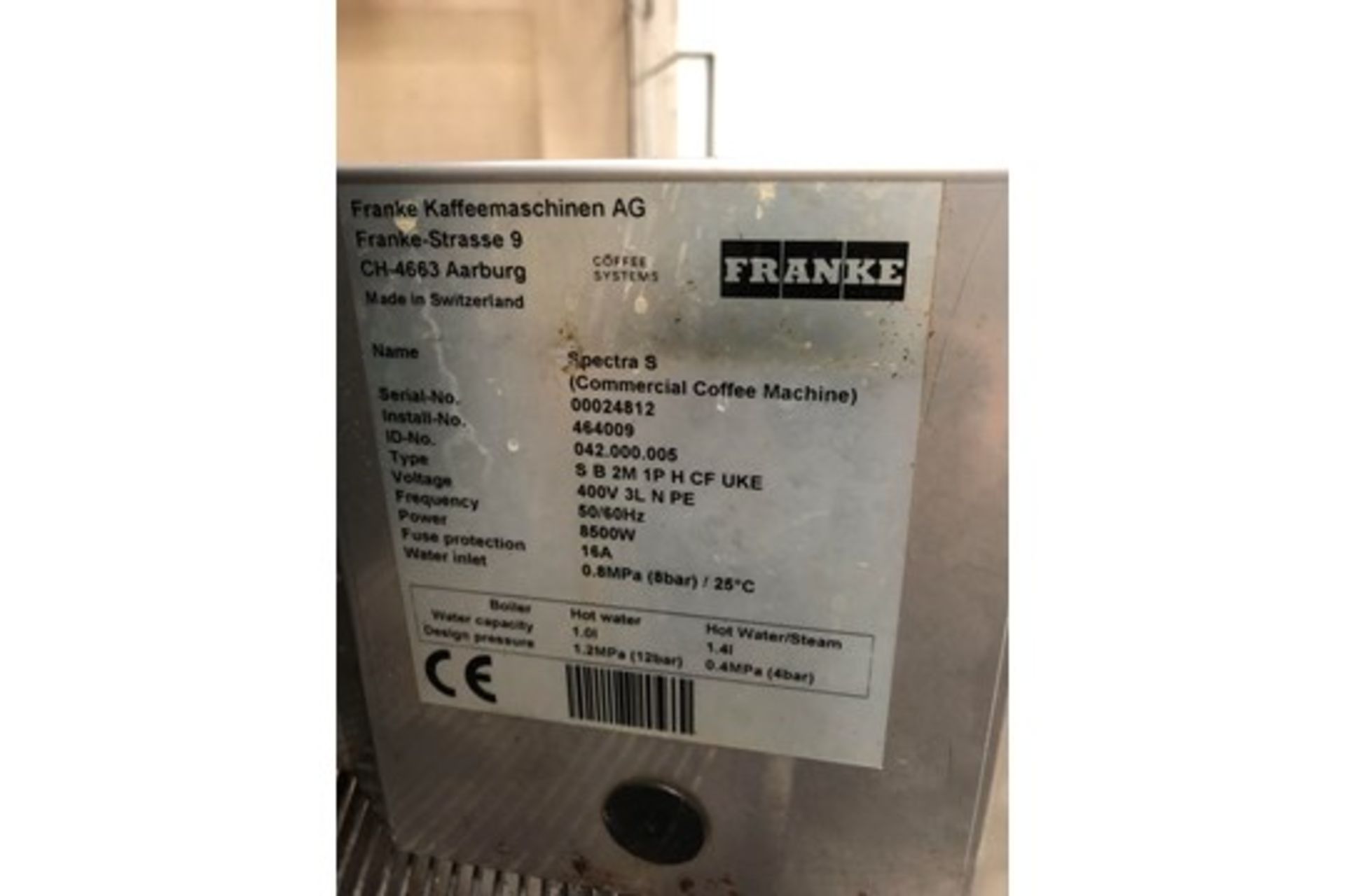 Franke Spectra Bean to Cup Coffee Machine,, comes with Refrigerated Milk Cooler - Image 5 of 5