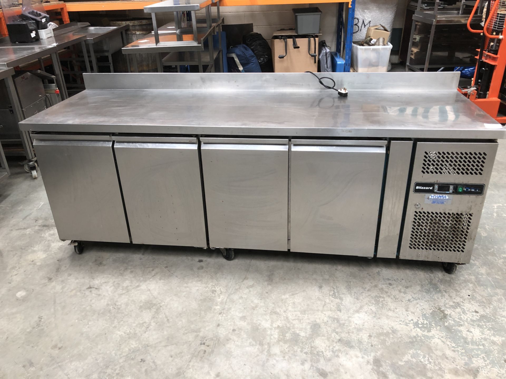 Large Refrigerated Prep Counter with 4 Doors