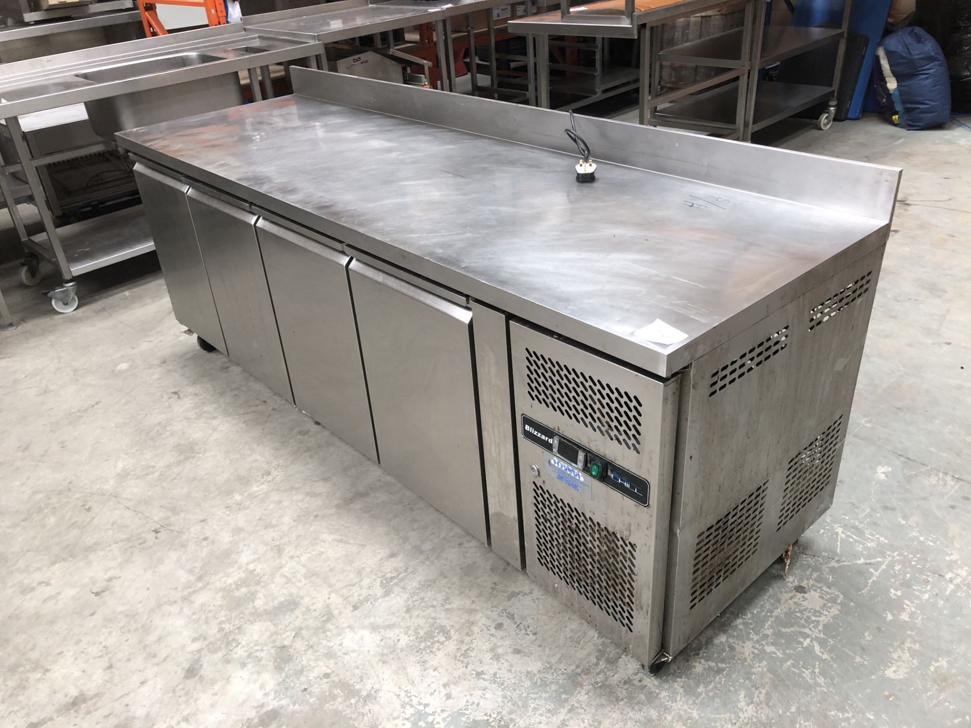 Large Refrigerated Prep Counter with 4 Doors - Image 3 of 3