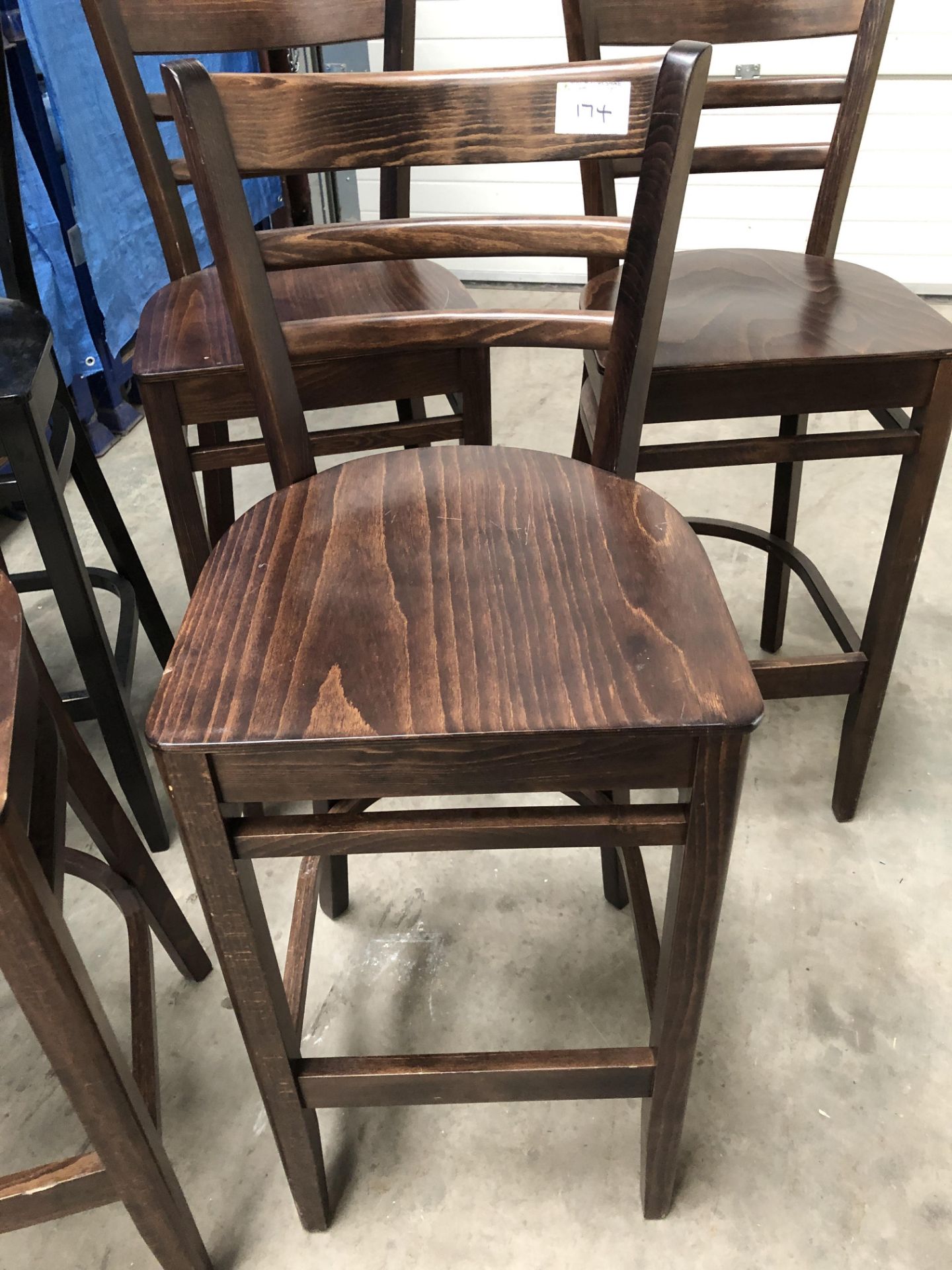 5 x Wooden High Bar Chairs - Image 2 of 2