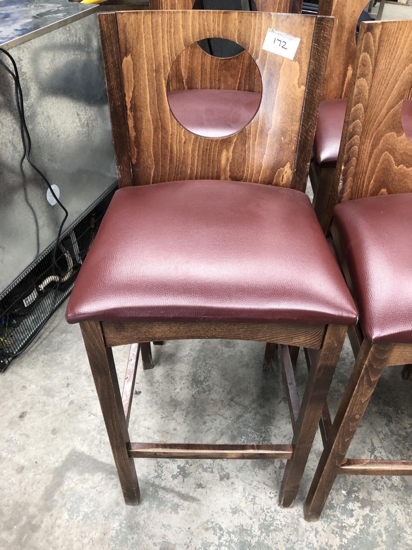 6 x High Bar Chairs, Leather Seats - Image 2 of 2