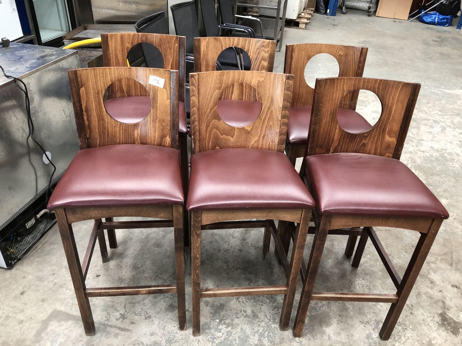 6 x High Bar Chairs, Leather Seats