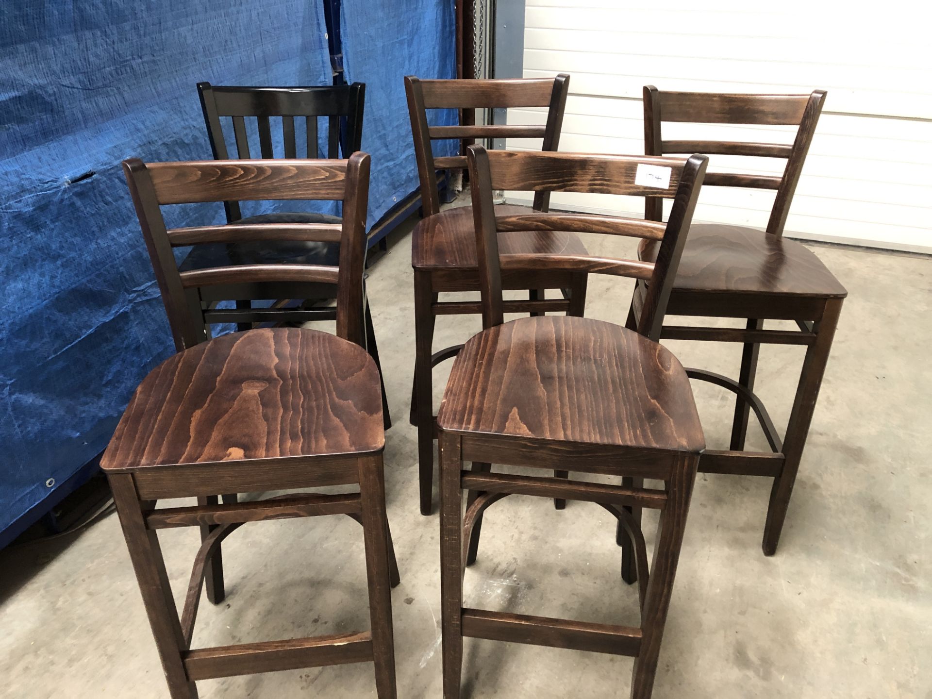 5 x Wooden High Bar Chairs