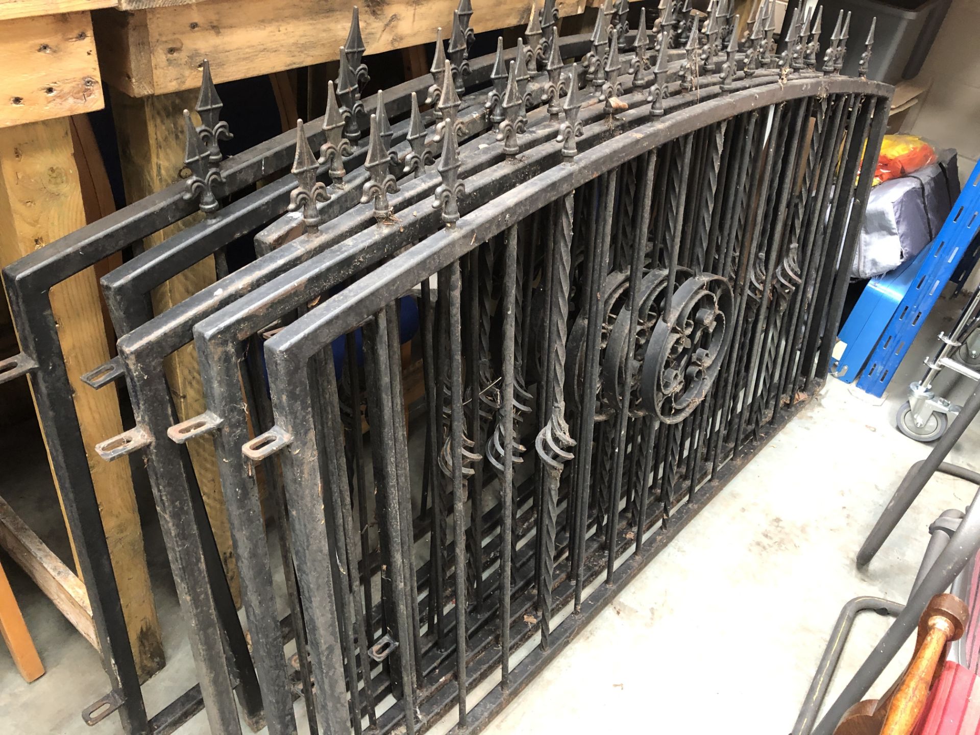 Wrought iron fencing with posts