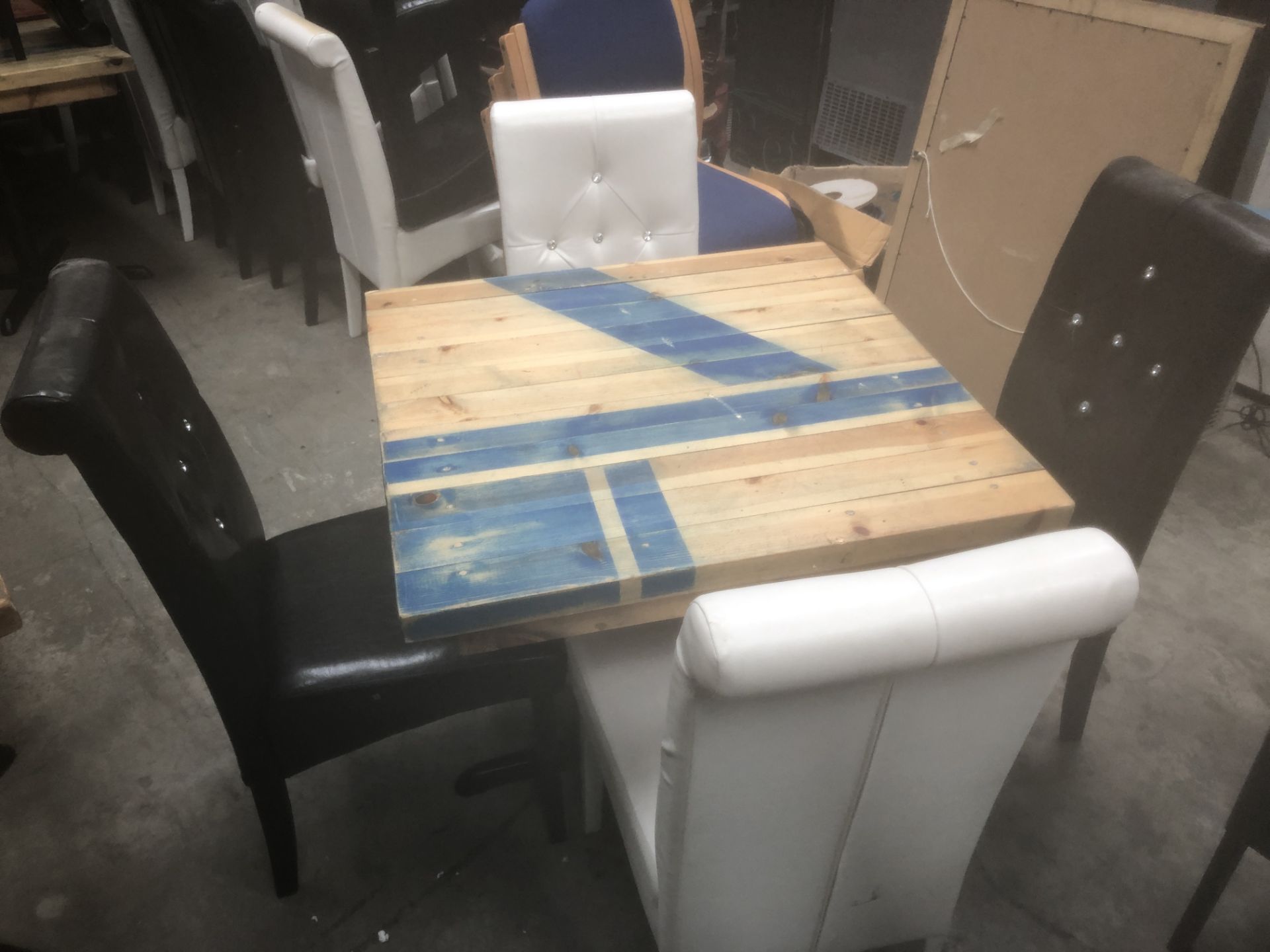 Ex Smokehouse Type Table and 4 Chairs