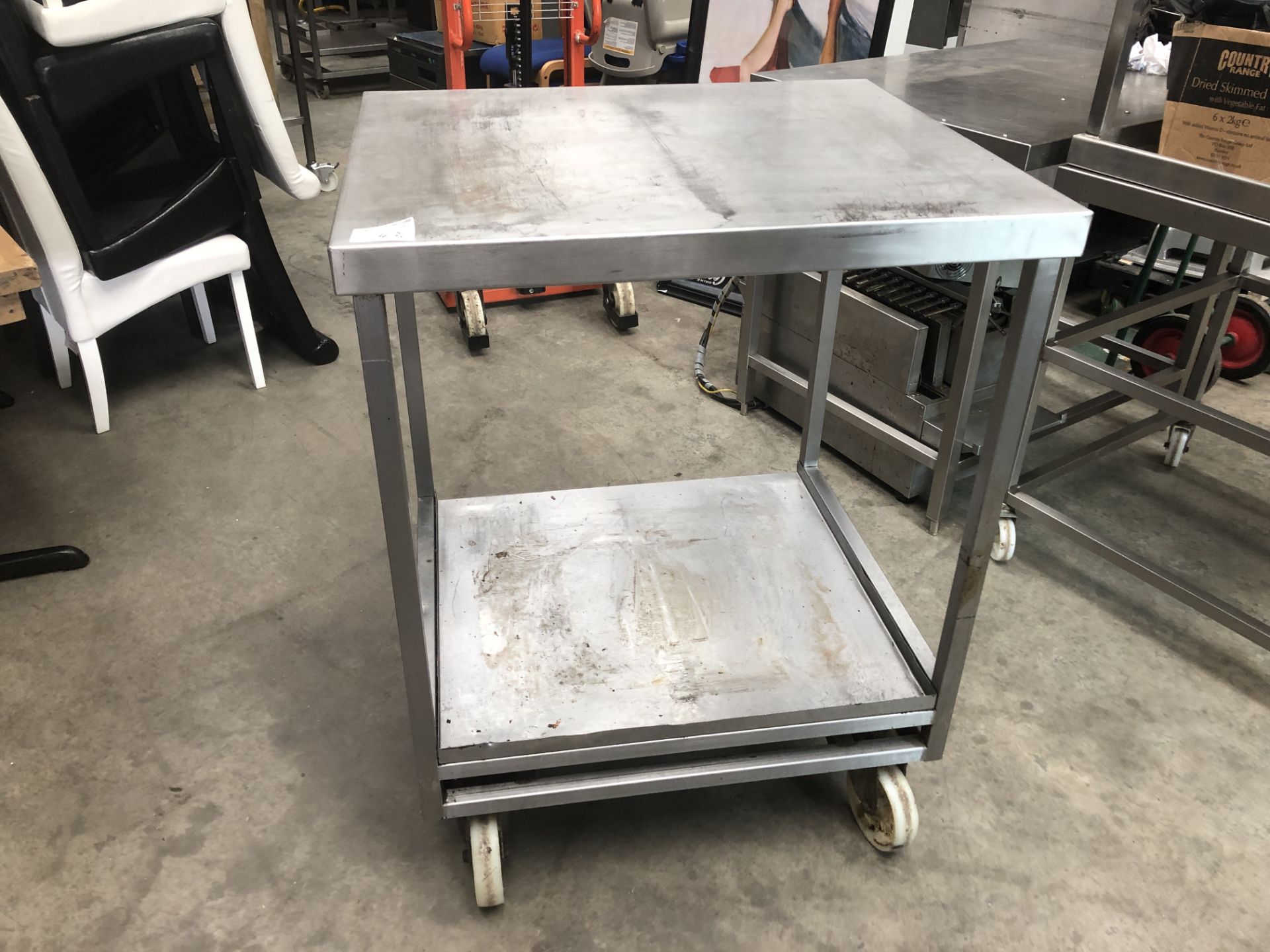 Stainless Steel High Table on Wheels
