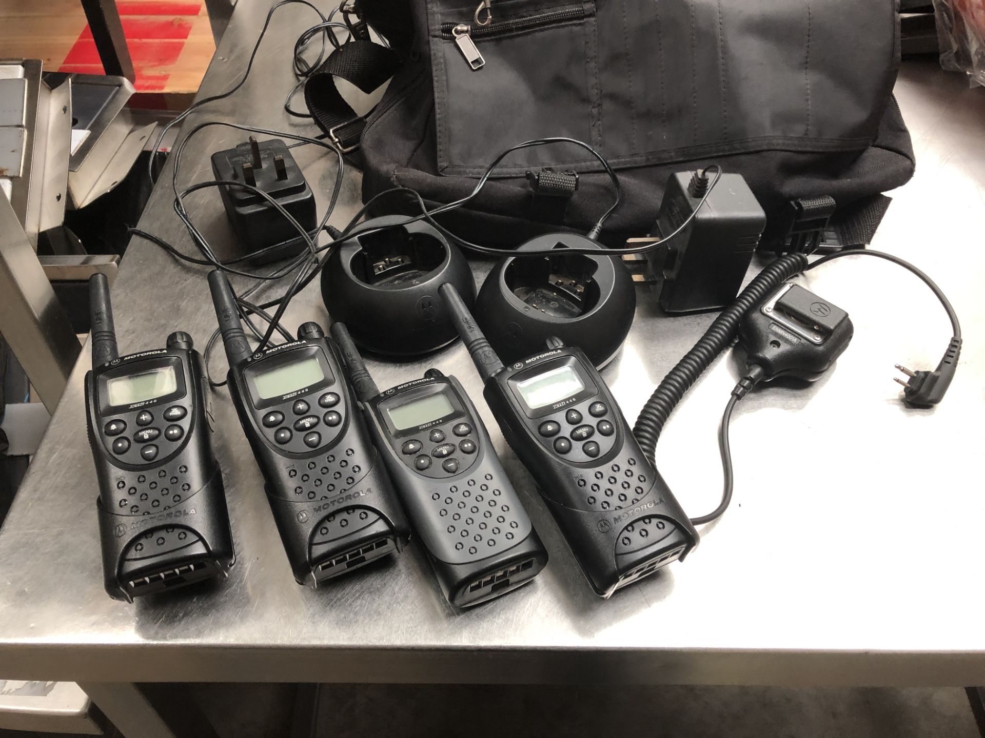 Motorola 4 x 2 Way Radios 2 x Charges, Manual and Case