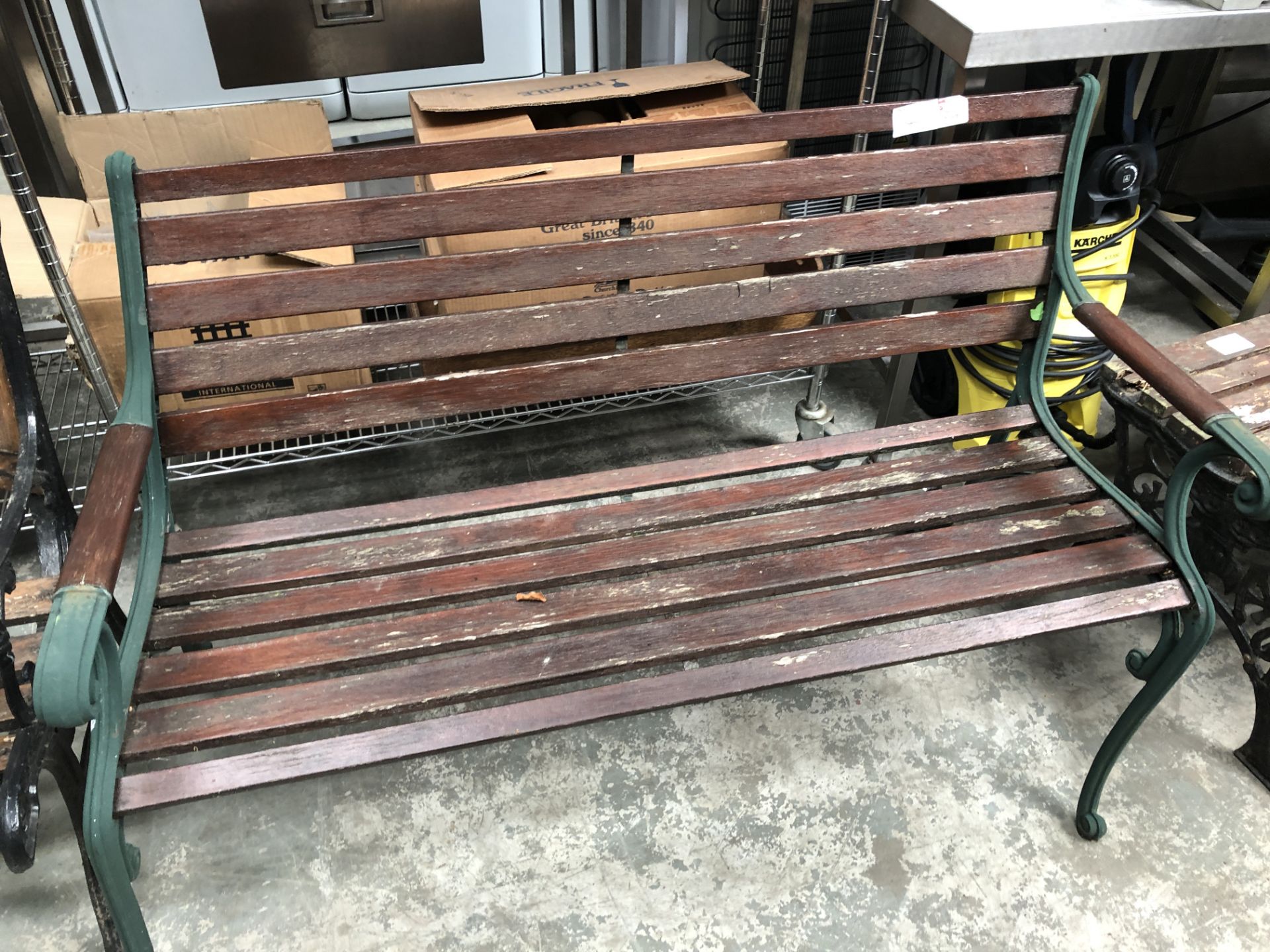 Garden seat metal and wood