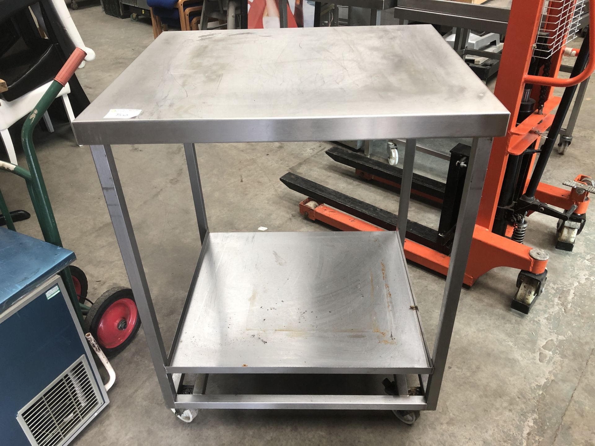 Stainless Steel High Table on Wheels