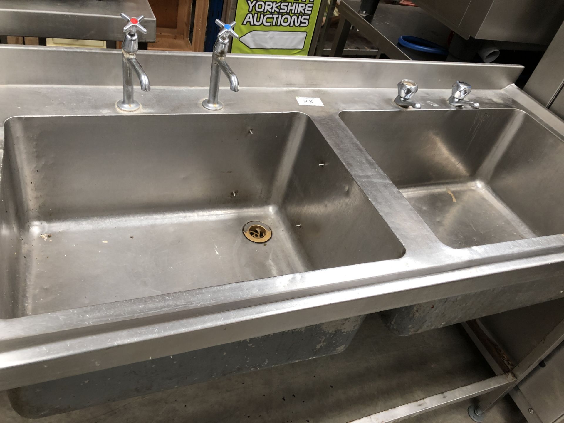 Double Bowl Left Hand Drainer Sink Unit - Image 2 of 3