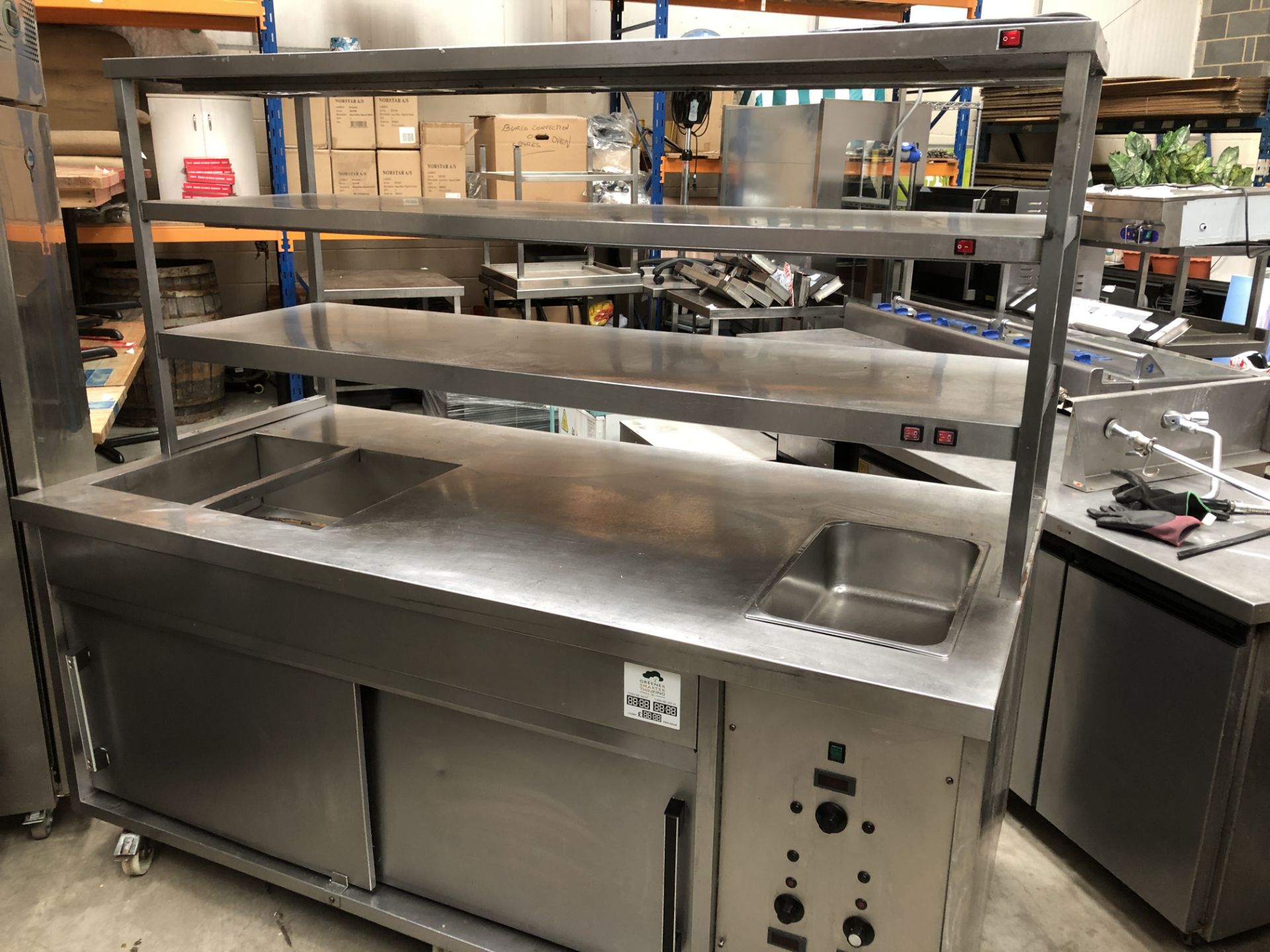 Large Electric Hot Cupboard Bain Marie and Heated Gantry