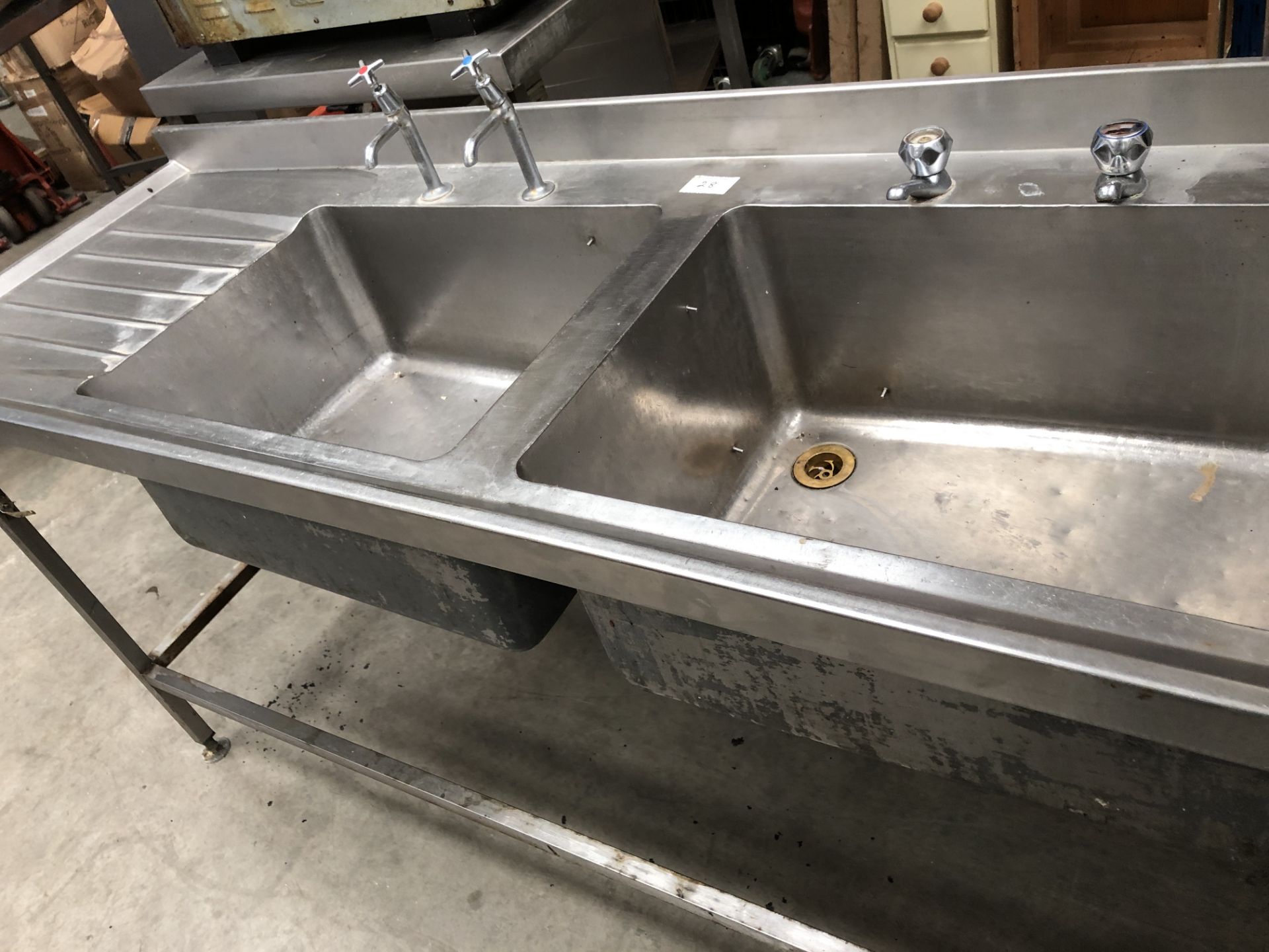 Double Bowl Left Hand Drainer Sink Unit - Image 3 of 3