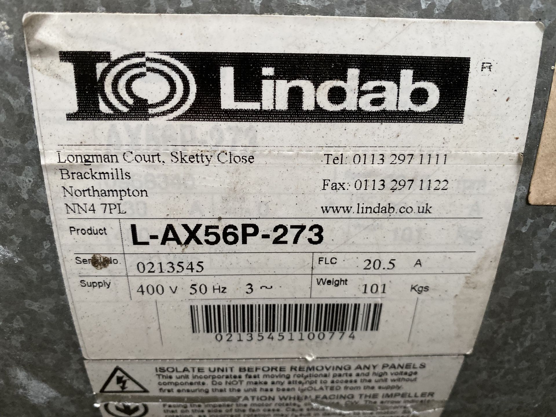 Lindab Extraction Fan 650 mm on Outside - Image 2 of 3