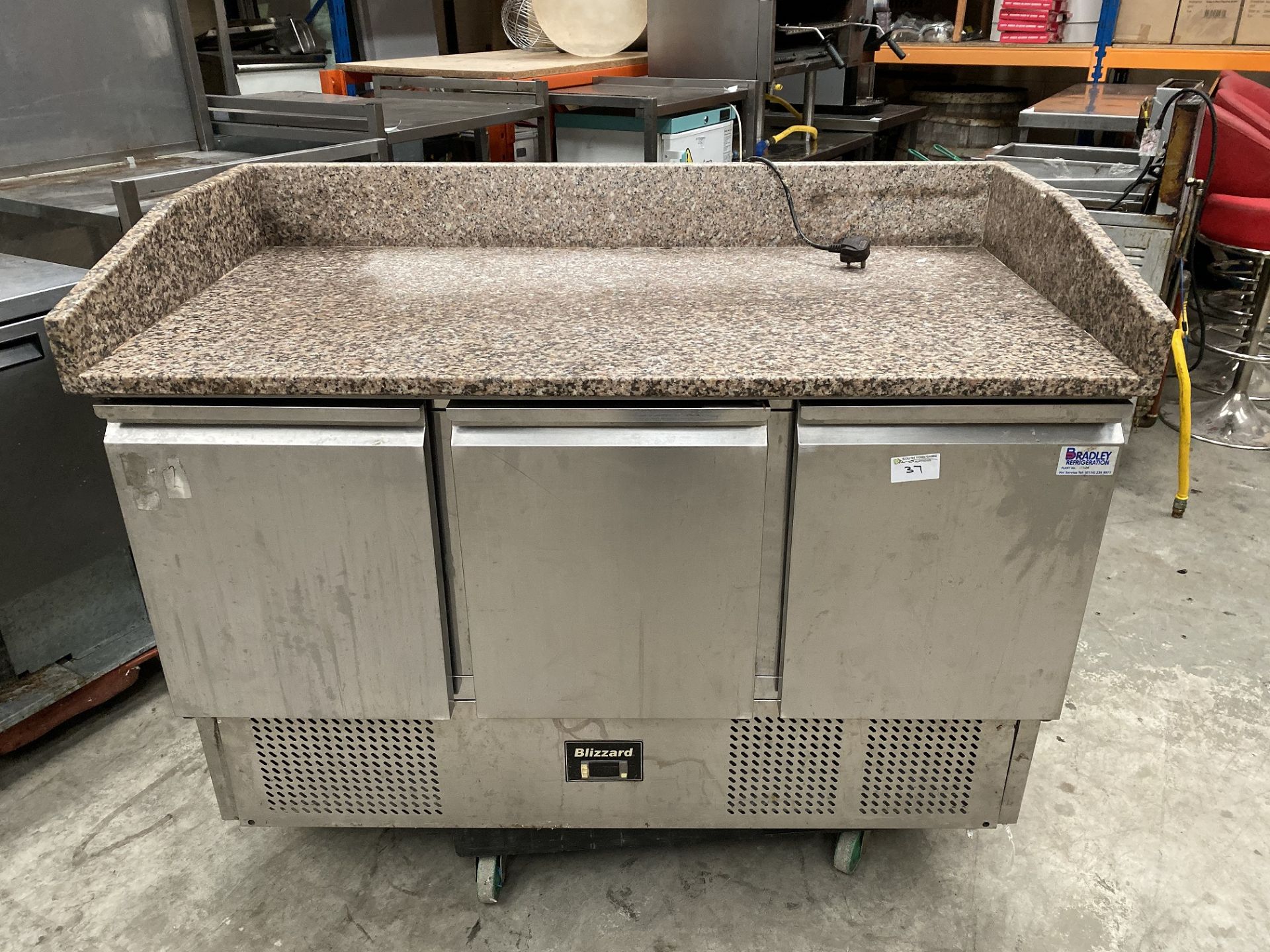 Blizzard Marble Top Refrigerated Prep Counter