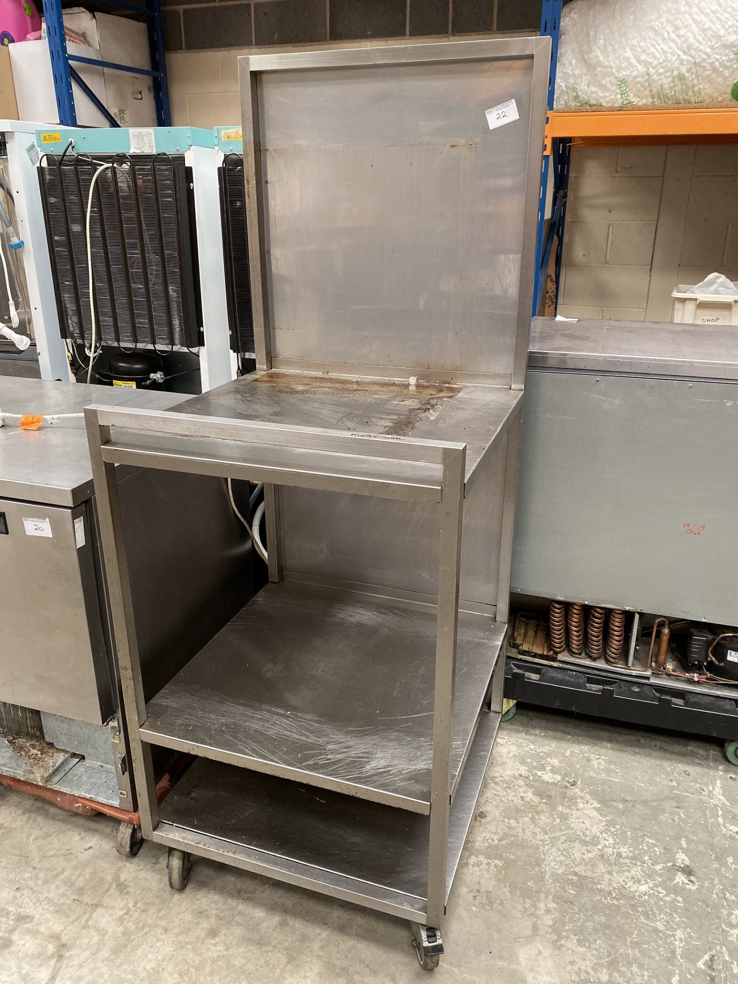 Stainless Steel Table on Wheels with 2 Undershelves