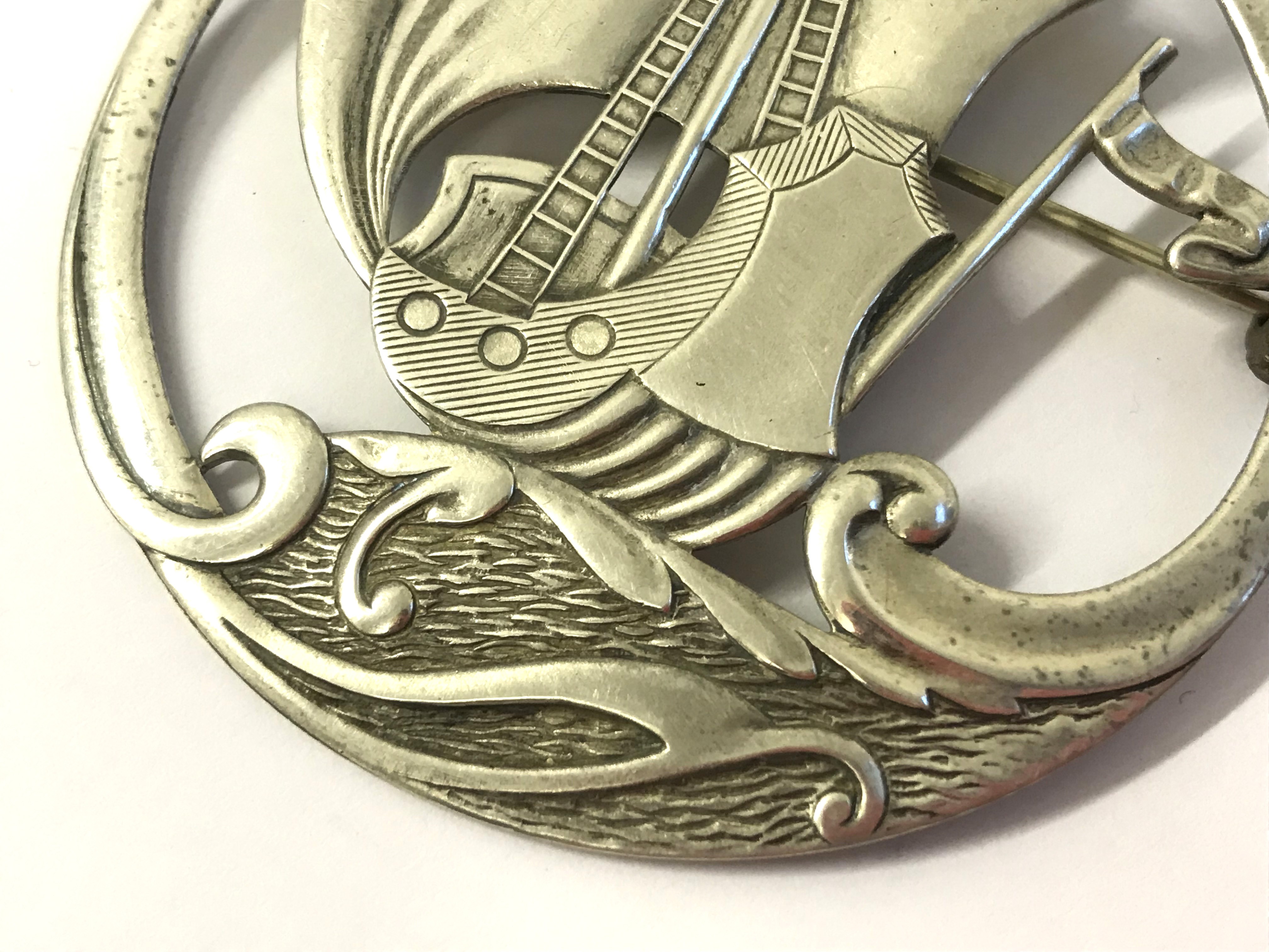 VINTAGE TRUART STERLING SILVER SHIP BROOCH - Image 2 of 4