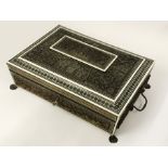 BEAUTIFUL ANGLO INDIAN SEWING BOX WITH CONTENT