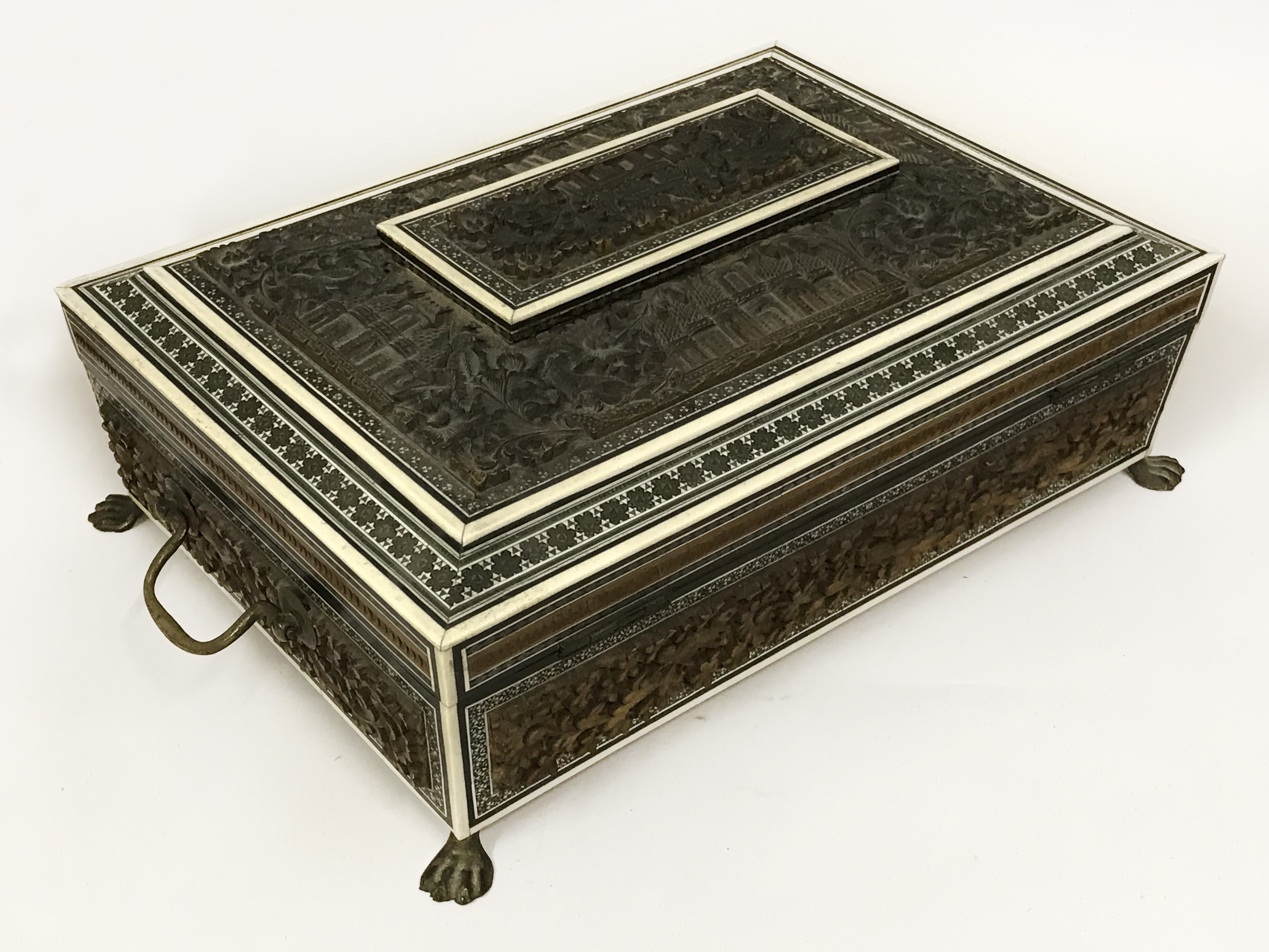 BEAUTIFUL ANGLO INDIAN SEWING BOX WITH CONTENT - Image 13 of 18
