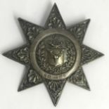 Antique Ancient Order Of Foresters Large Hallmarked Silver Star Jewel Badge & Medal