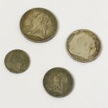 SILVER QUEEN VICTORIA MAUNDY MONEY COIN SET 1901 IN CASE