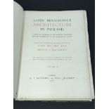 Later Renaissance Architecture in England - 2 volumes