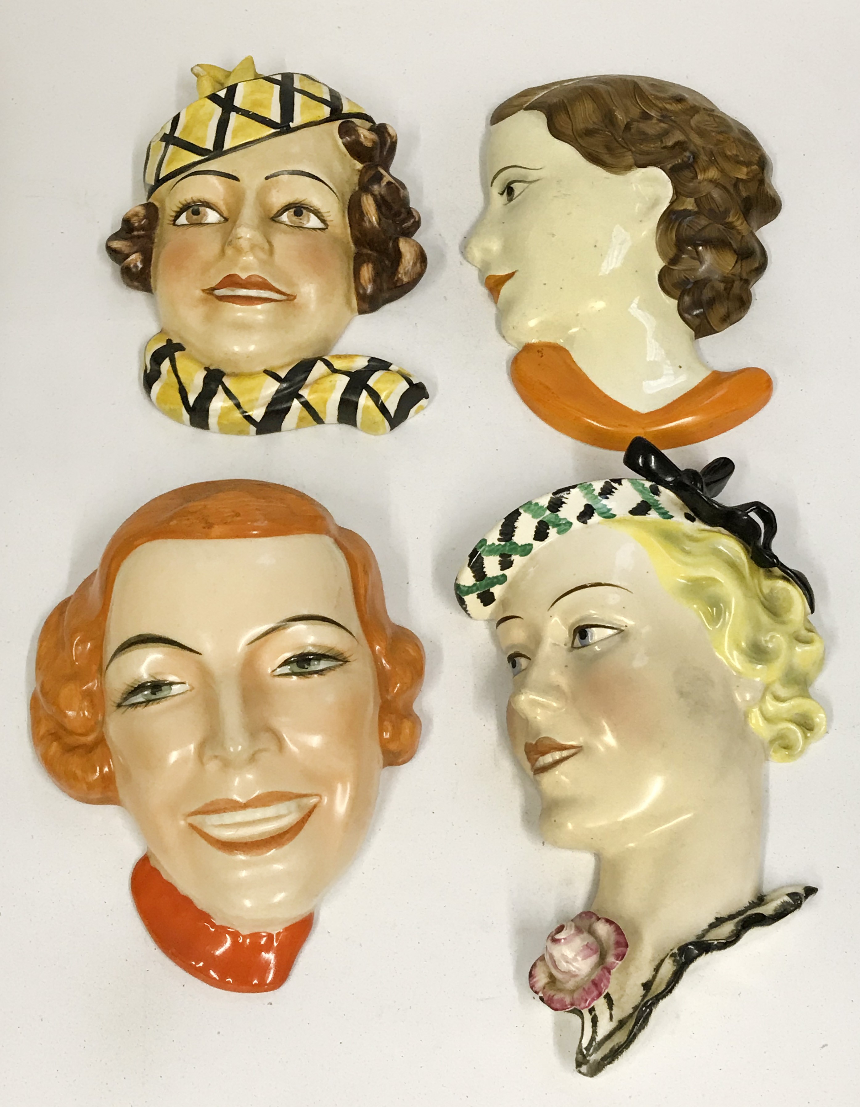 FOUR ART DECO WALL FACE MASKS - Image 2 of 3