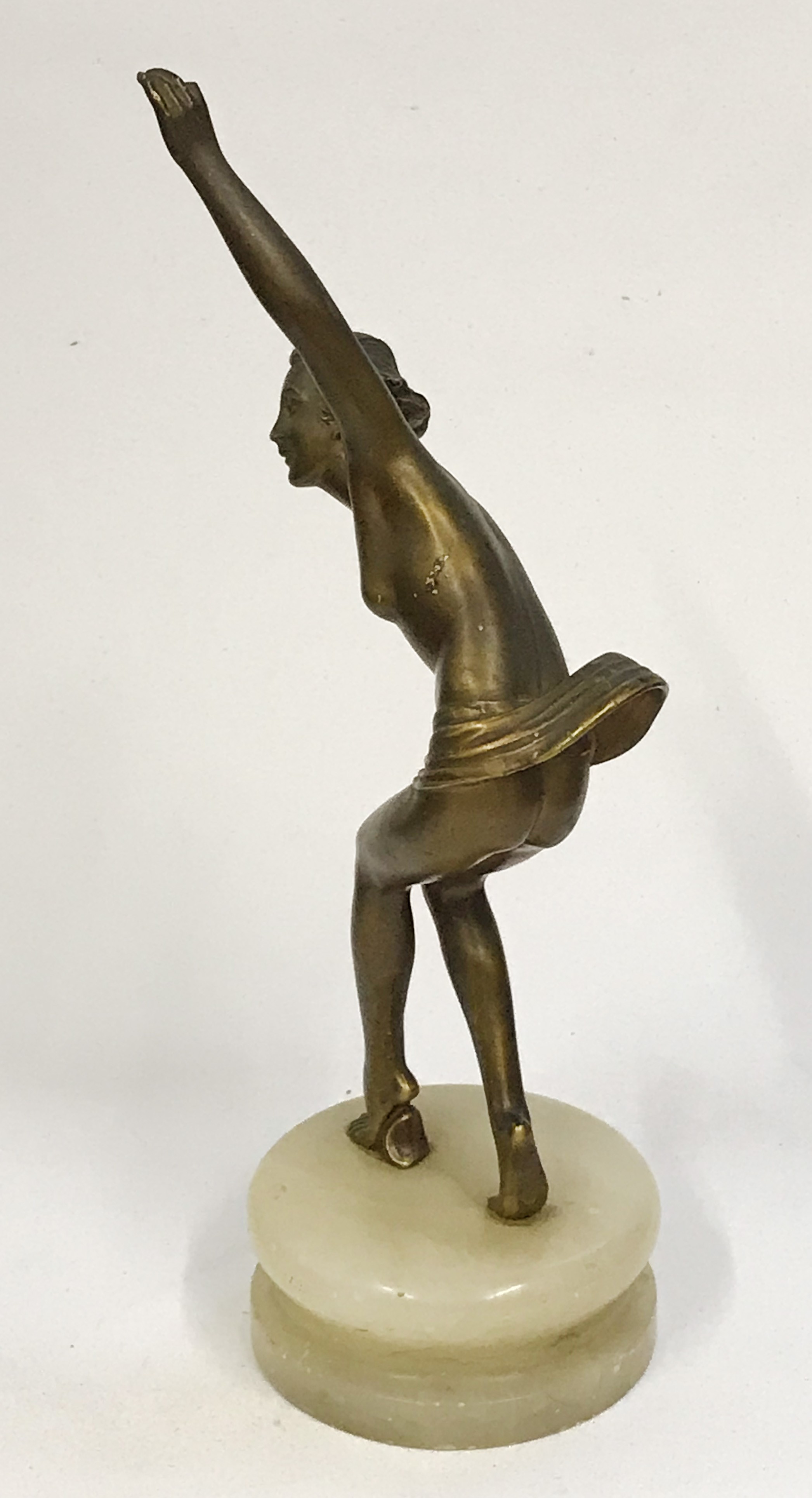 Art Deco Style Bronze Figurine of Nude Woman on marble base - Image 8 of 9