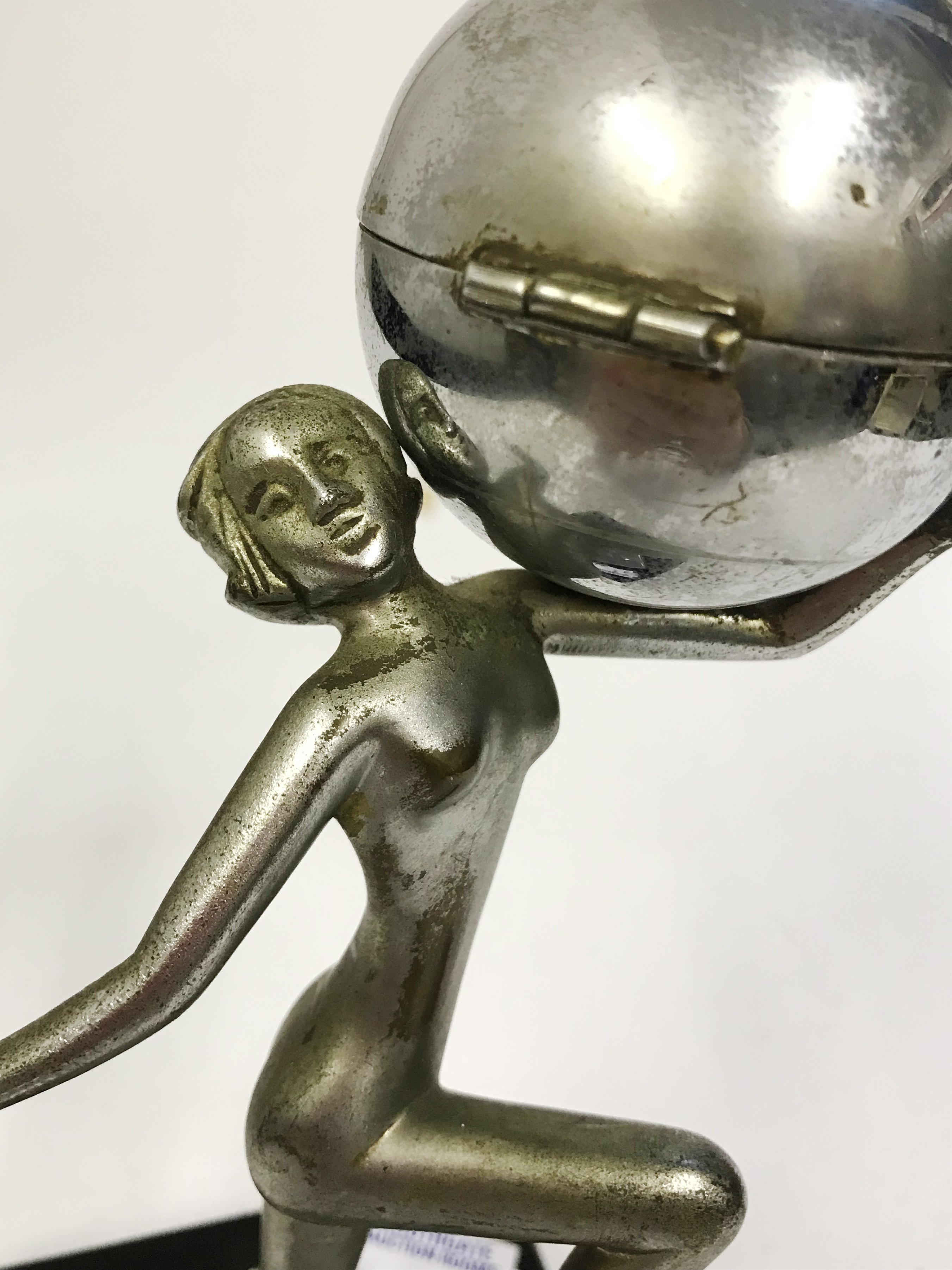 Art Deco Lady & Globe Table Lighter