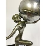 Art Deco Lady & Globe Table Lighter