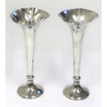 Pair of Hallmarked Silver Posy Vases