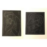 Eric Gill Woodcut Prints - Divine Lovers + another