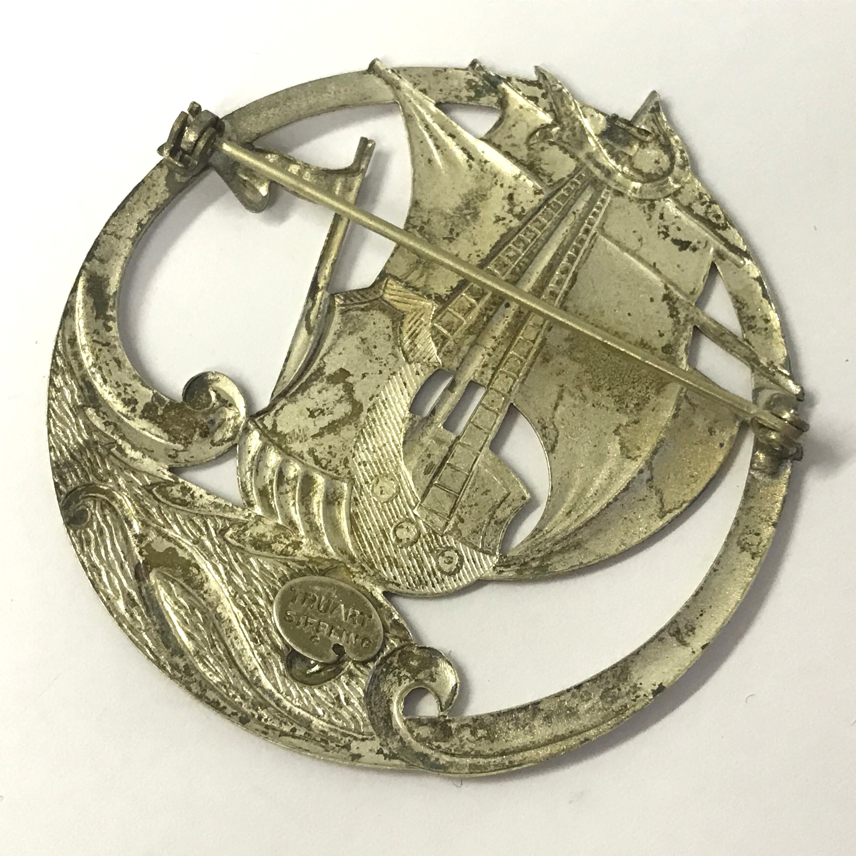 VINTAGE TRUART STERLING SILVER SHIP BROOCH - Image 3 of 4